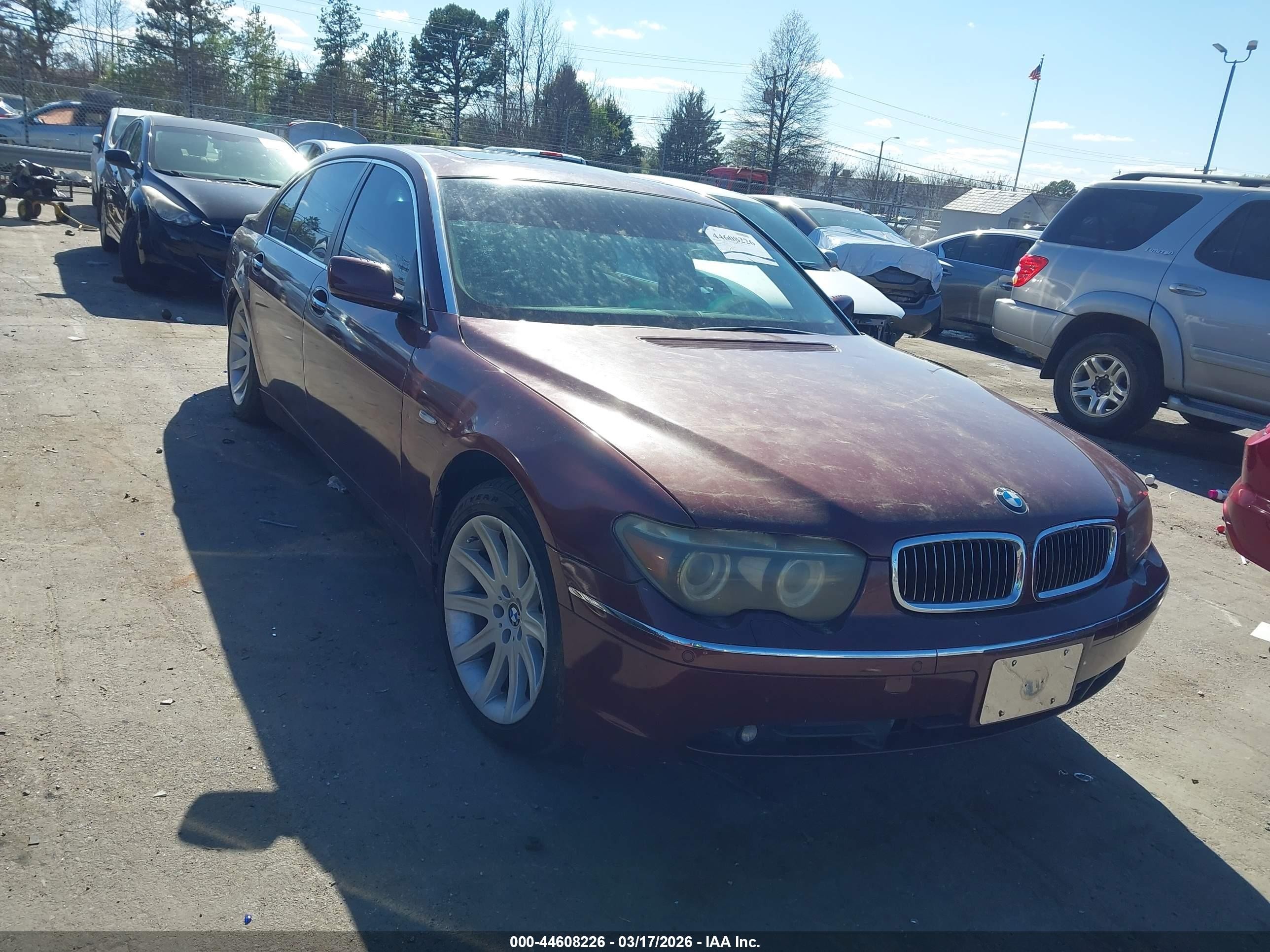 2005 Bmw 745li   Burgundy vin: WBAGN63505DS56159