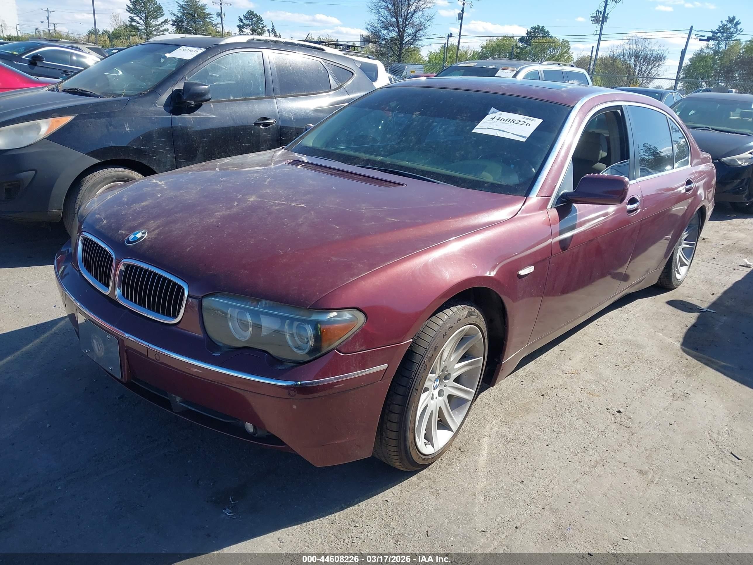 2005 Bmw 745li   Burgundy vin: WBAGN63505DS56159