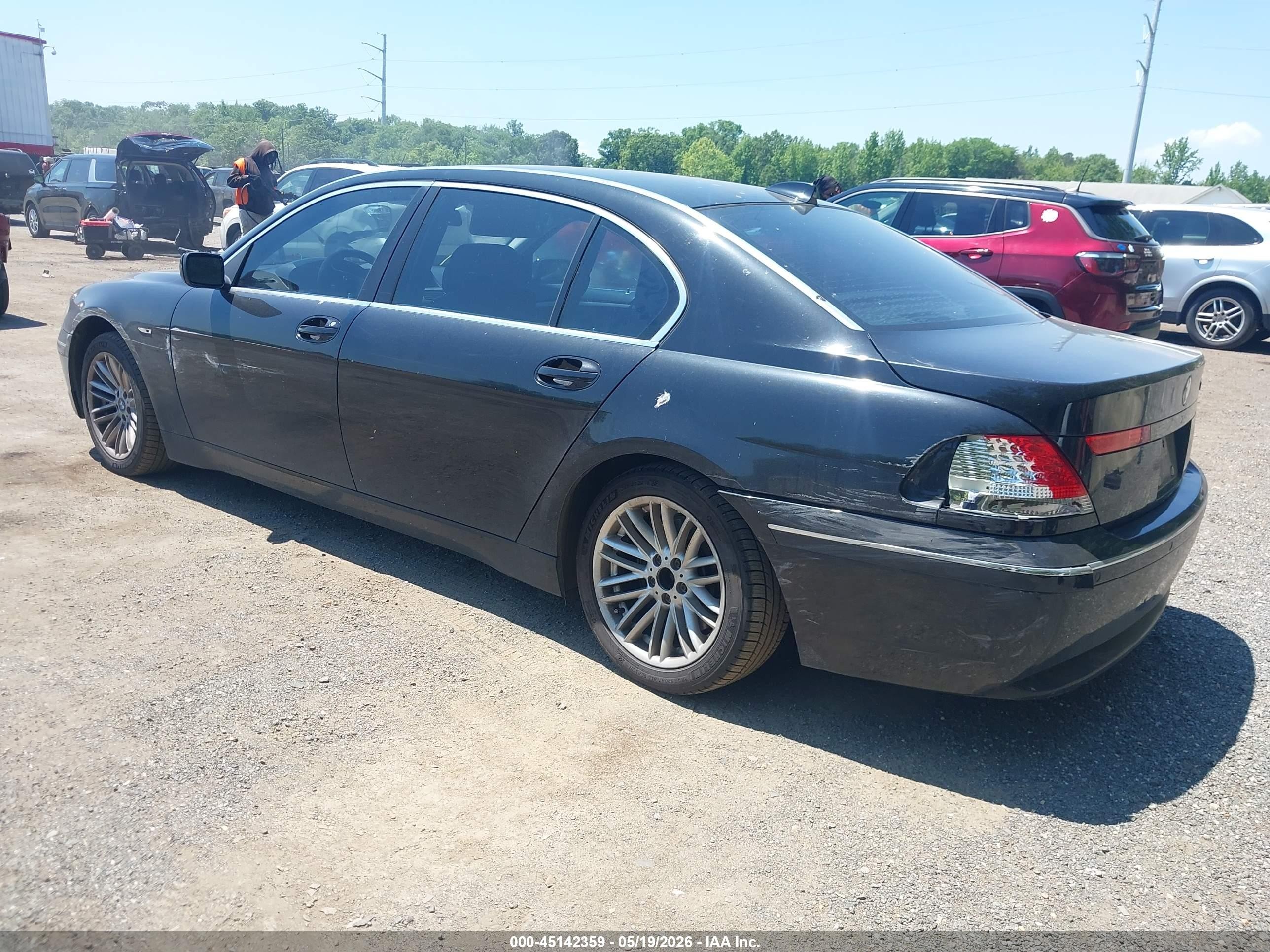 2005 Bmw 745li Black vin: WBAGN63515DS56834