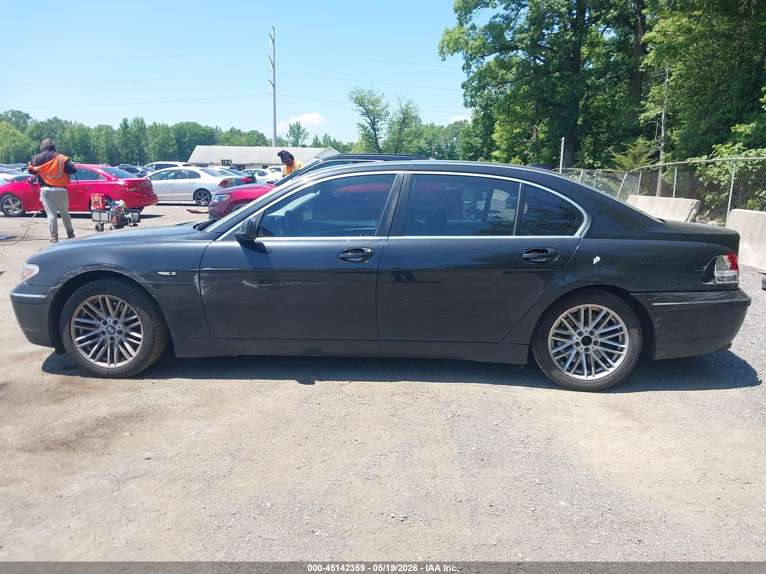2005 Bmw 745li Black vin: WBAGN63515DS56834