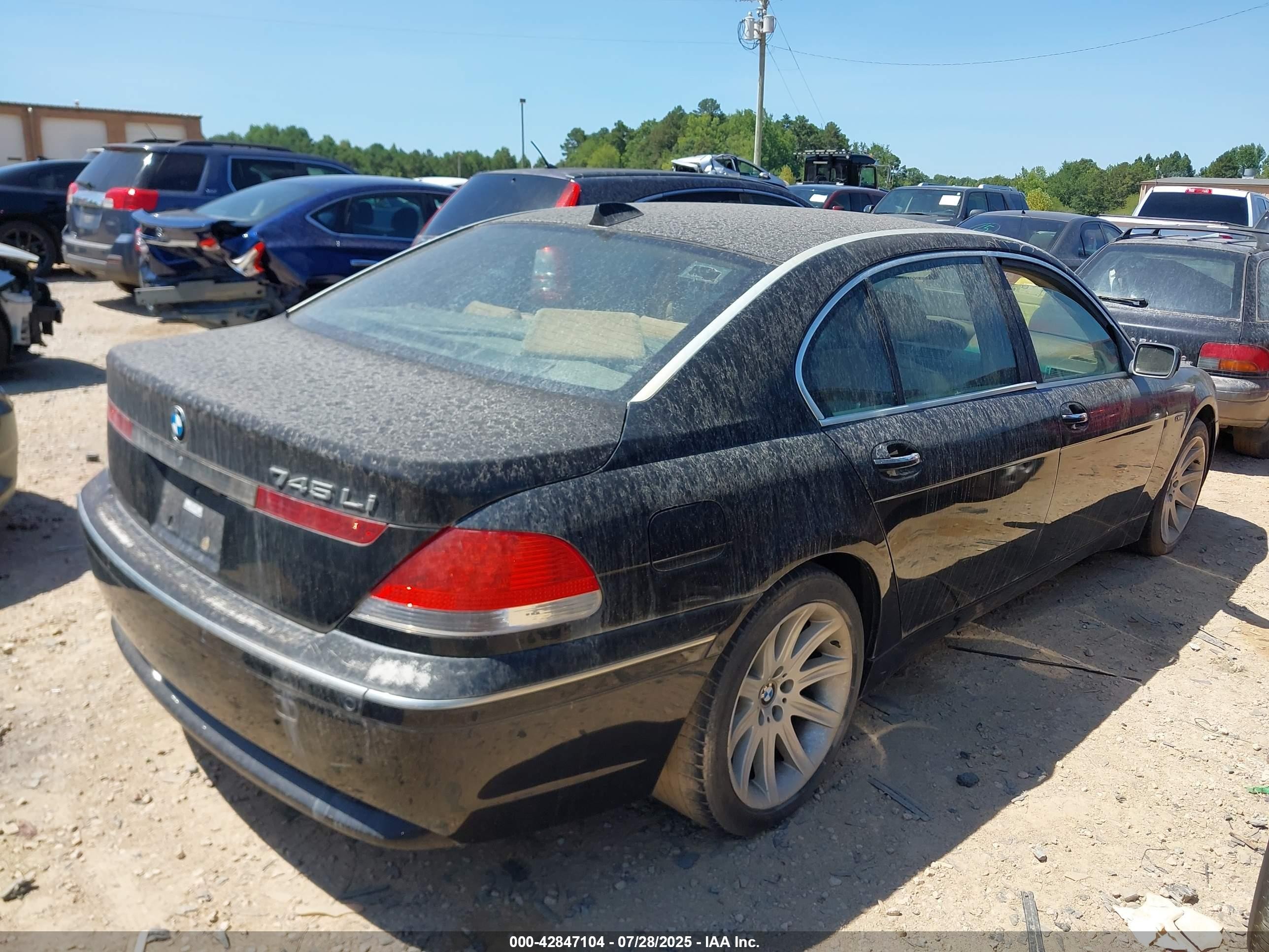 2005 Bmw 745li   Черный vin: WBAGN63525DS60777