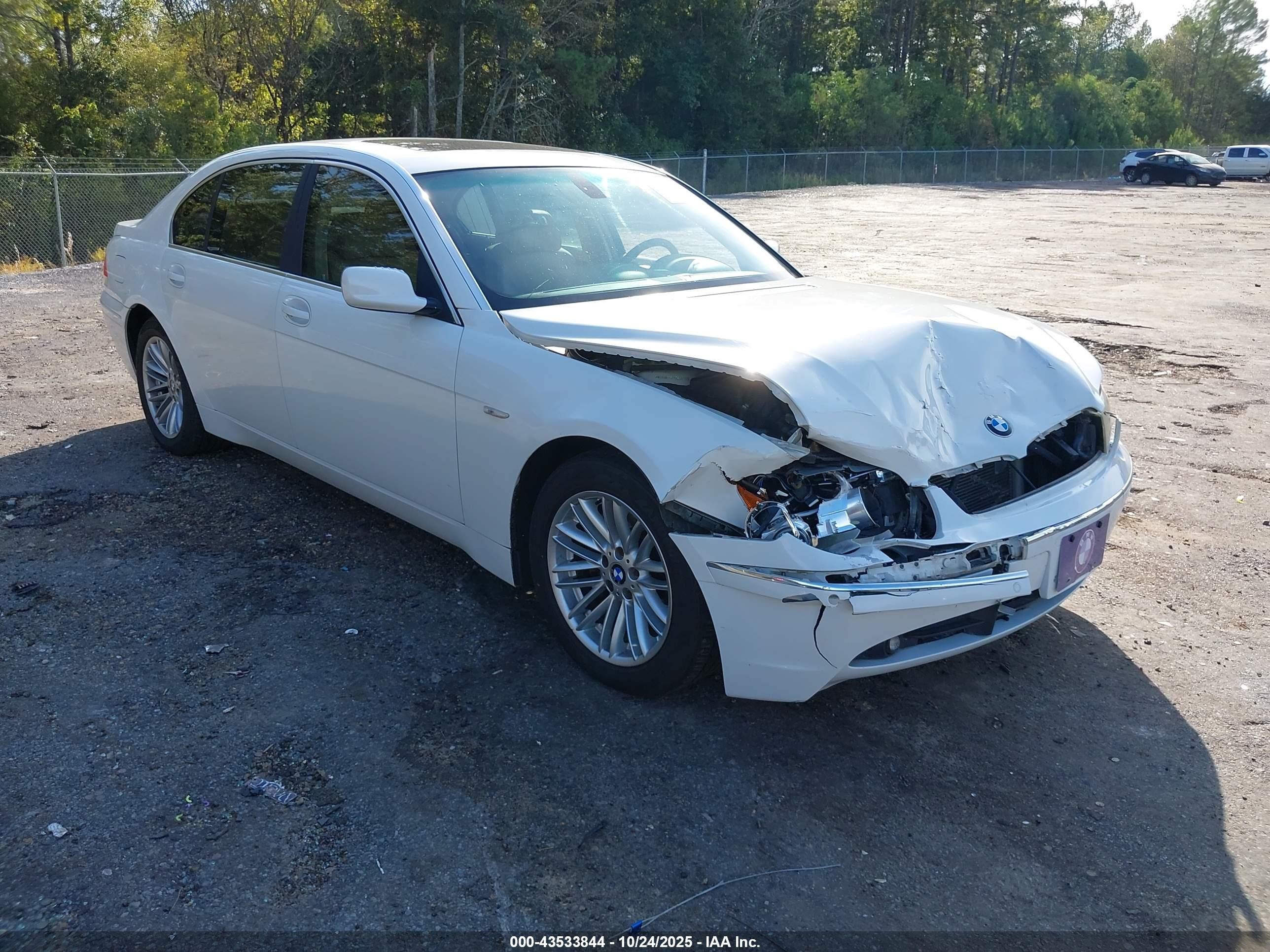 2004 Bmw 745li   Белый vin: WBAGN63544DS54493