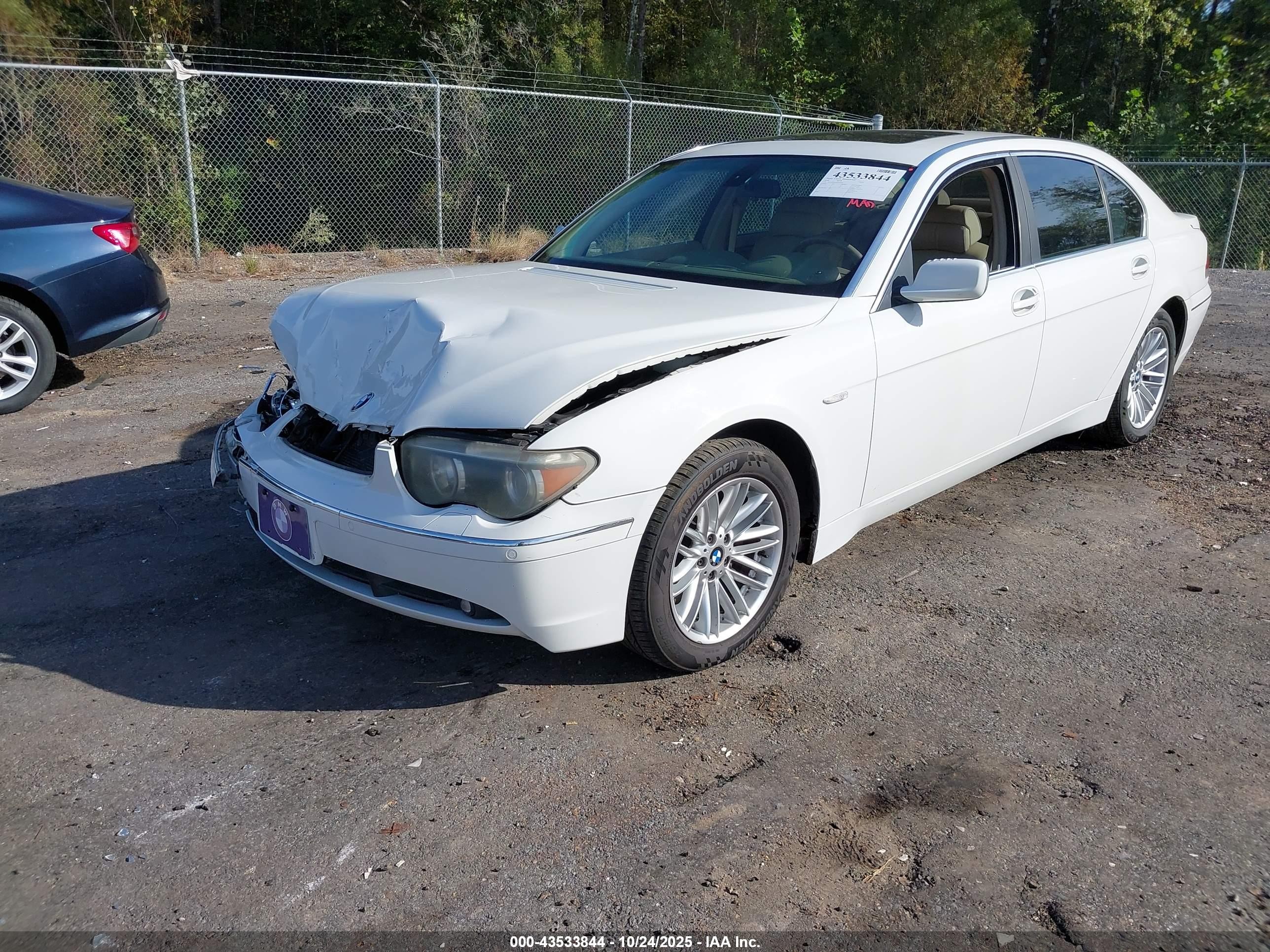 2004 Bmw 745li   Белый vin: WBAGN63544DS54493
