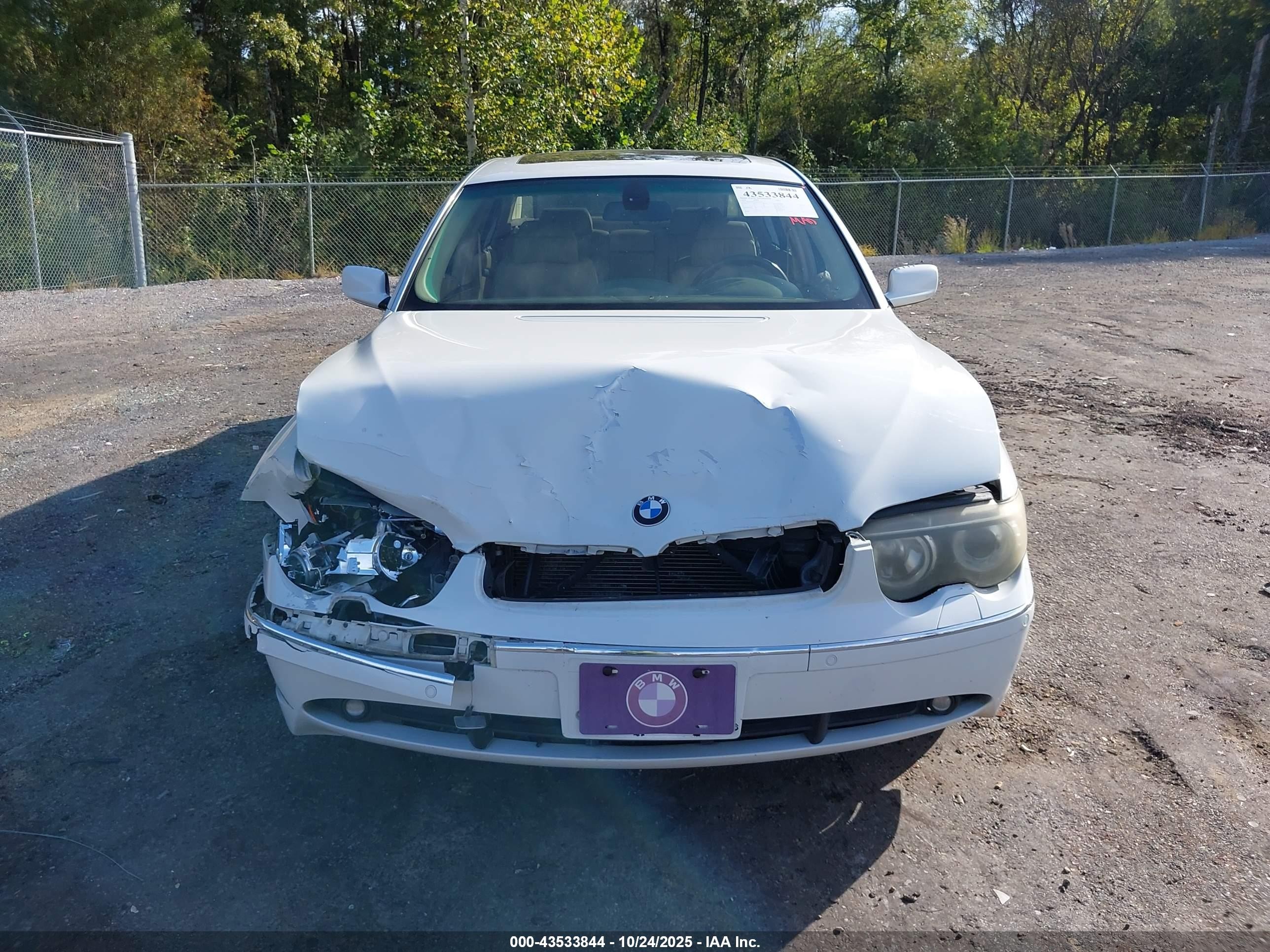 2004 Bmw 745li   Белый vin: WBAGN63544DS54493