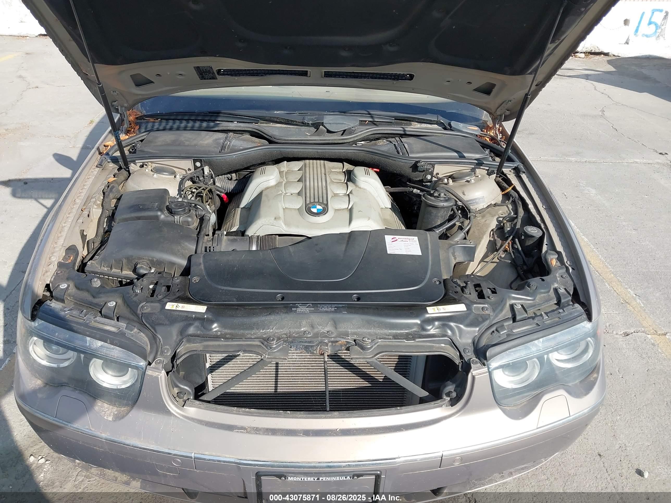2004 Bmw 745li   Gray vin: WBAGN63554DS52347