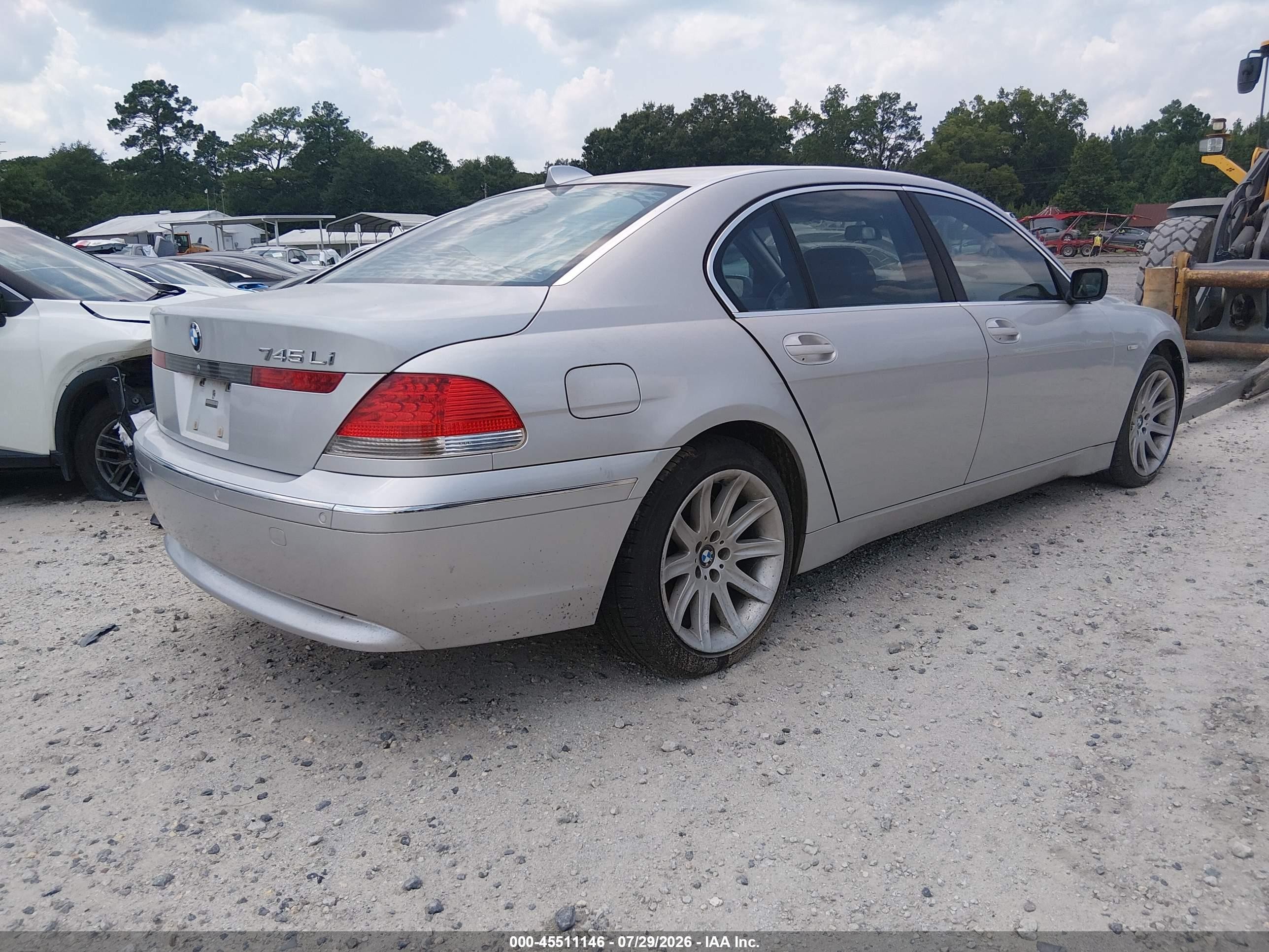 2005 Bmw 745li   Silver vin: WBAGN63555DS57436