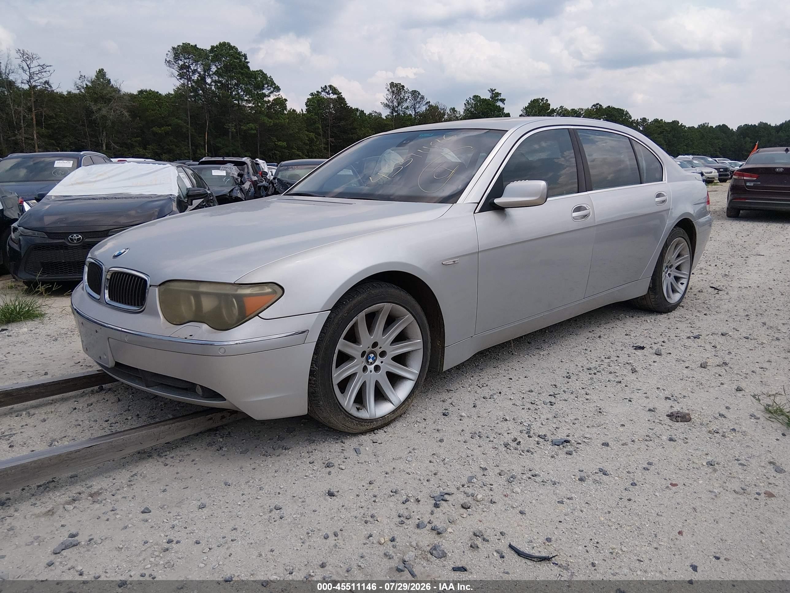 2005 Bmw 745li   Silver vin: WBAGN63555DS57436