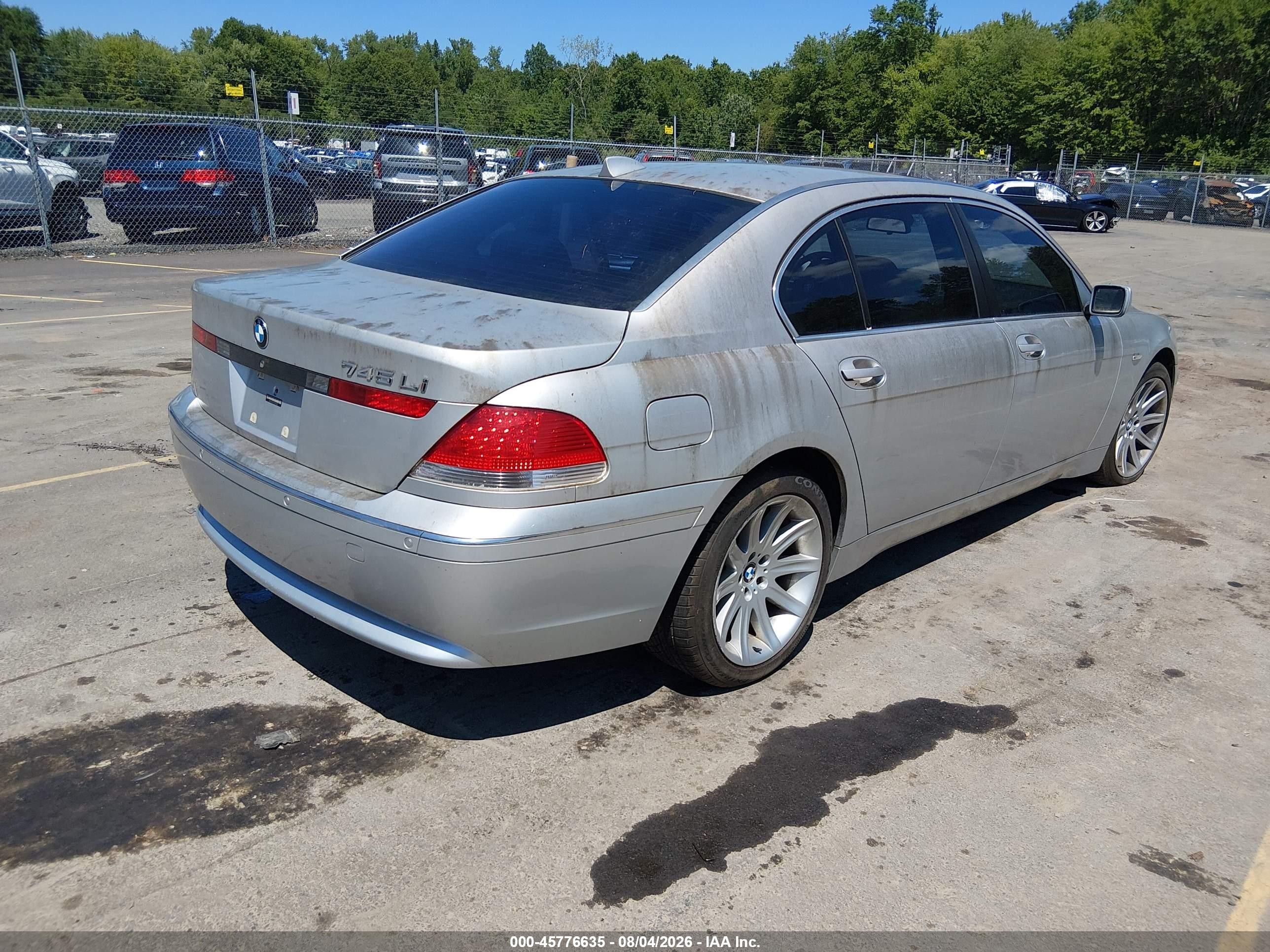 2005 Bmw 745li   Silver vin: WBAGN63575DS56403