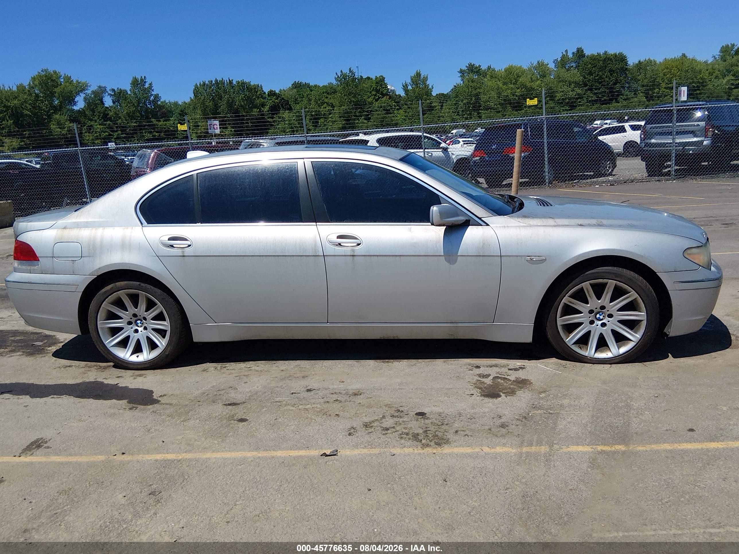 2005 Bmw 745li   Silver vin: WBAGN63575DS56403