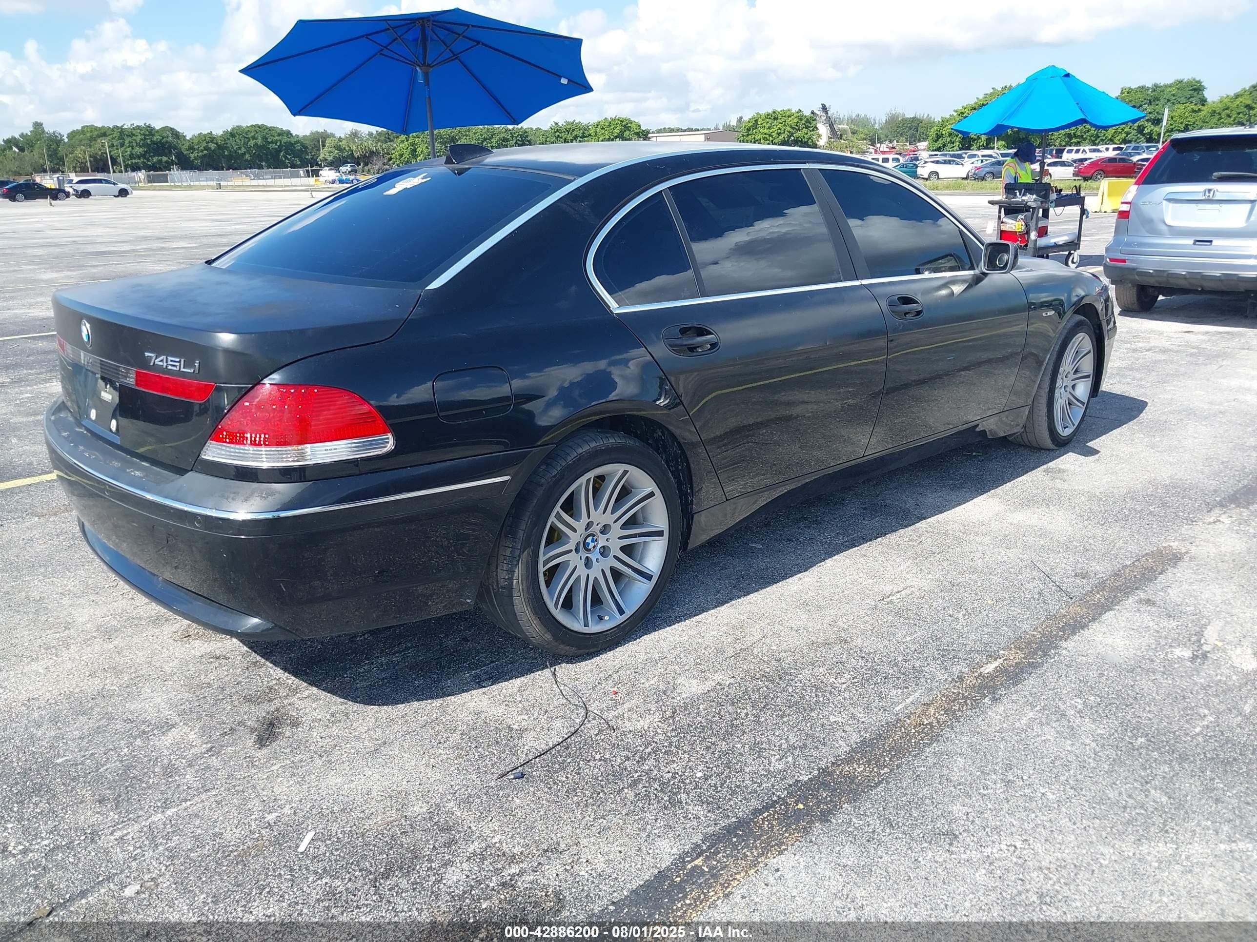 2005 Bmw 745li   Черный vin: WBAGN63585DS60511