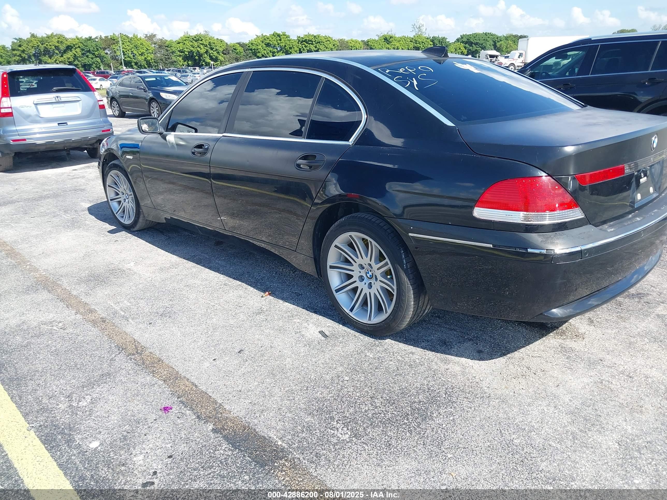 2005 Bmw 745li   Черный vin: WBAGN63585DS60511