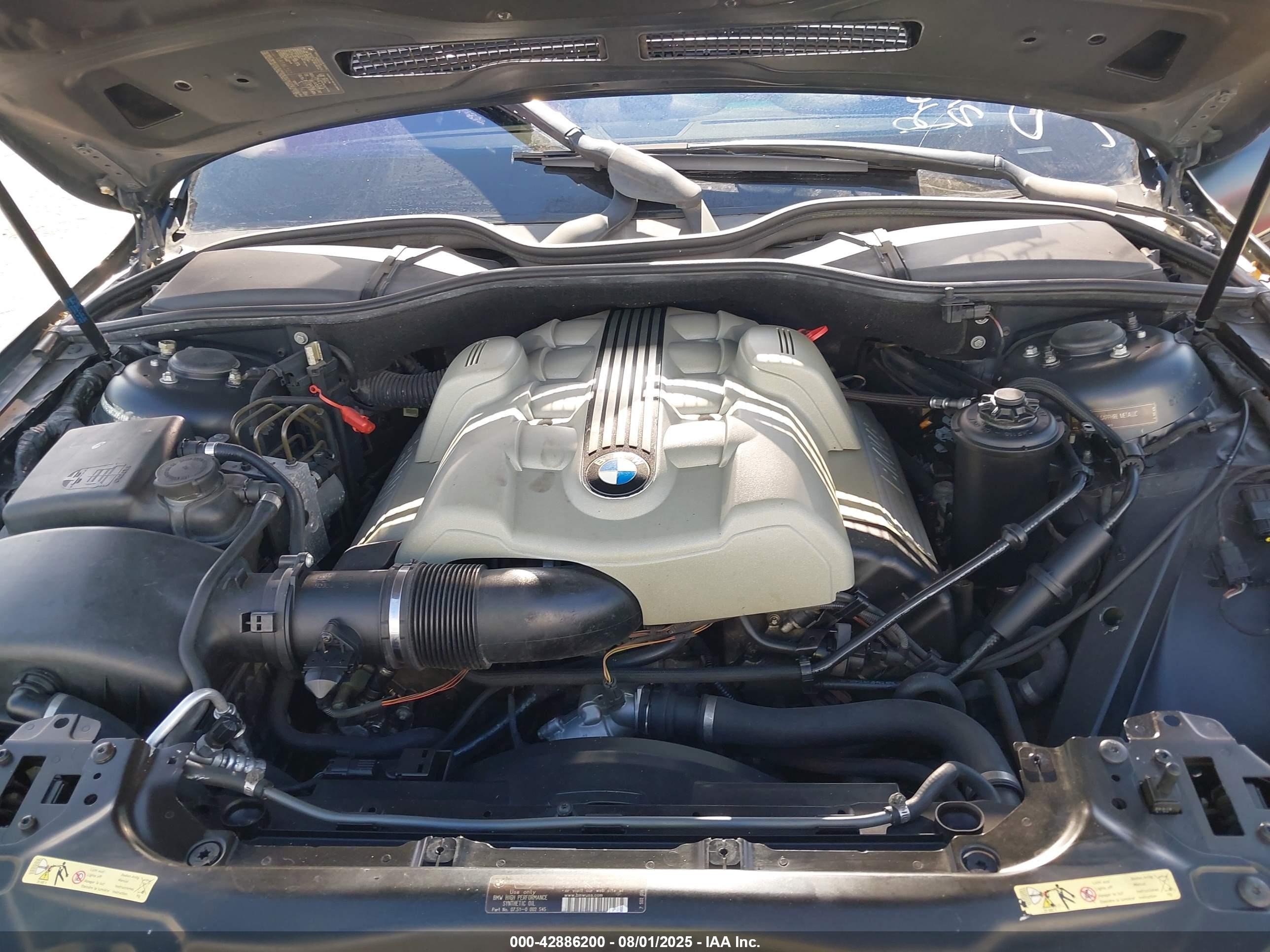 2005 Bmw 745li   Черный vin: WBAGN63585DS60511