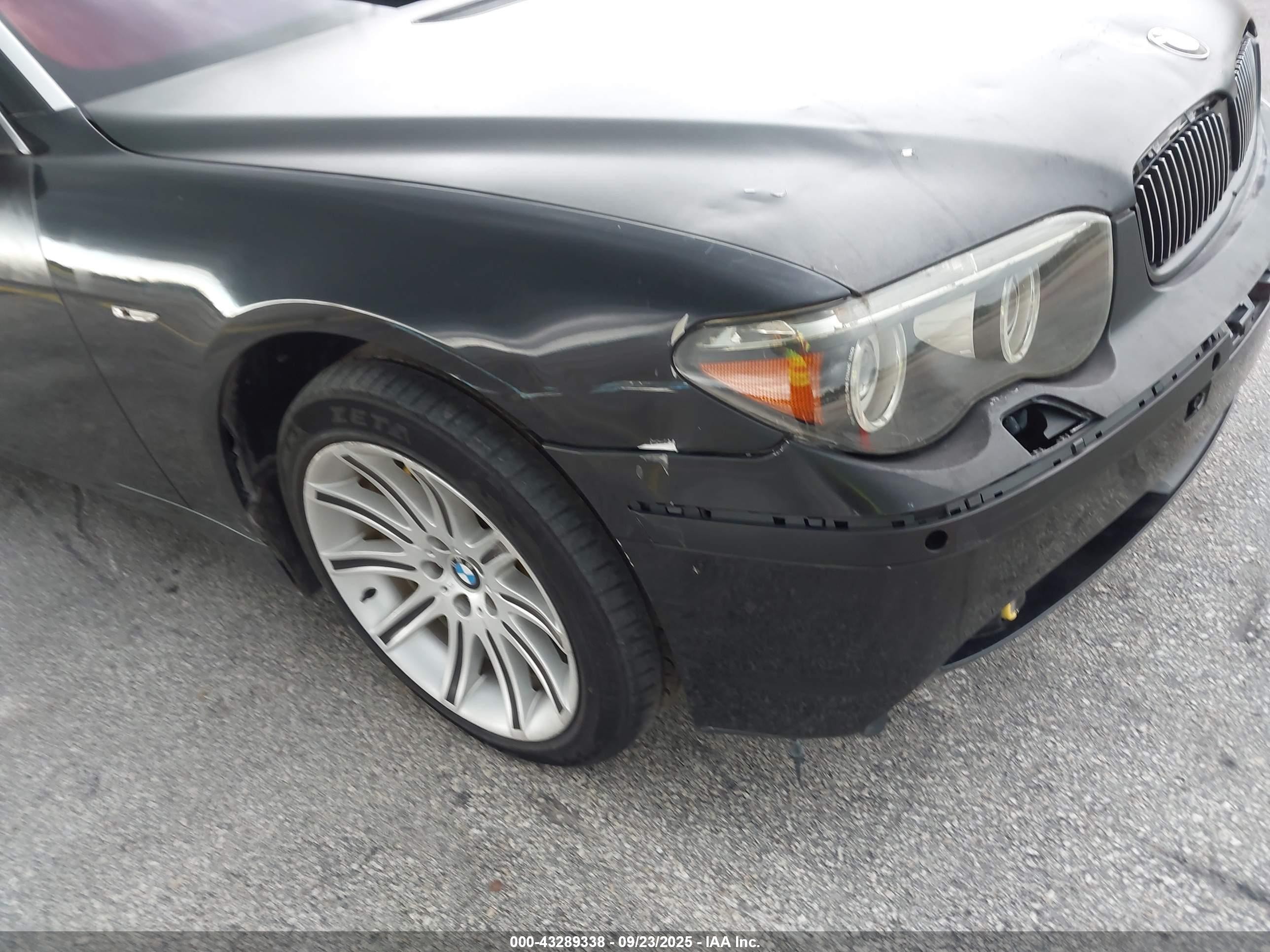 2005 Bmw 745li   Black vin: WBAGN63585DS60511