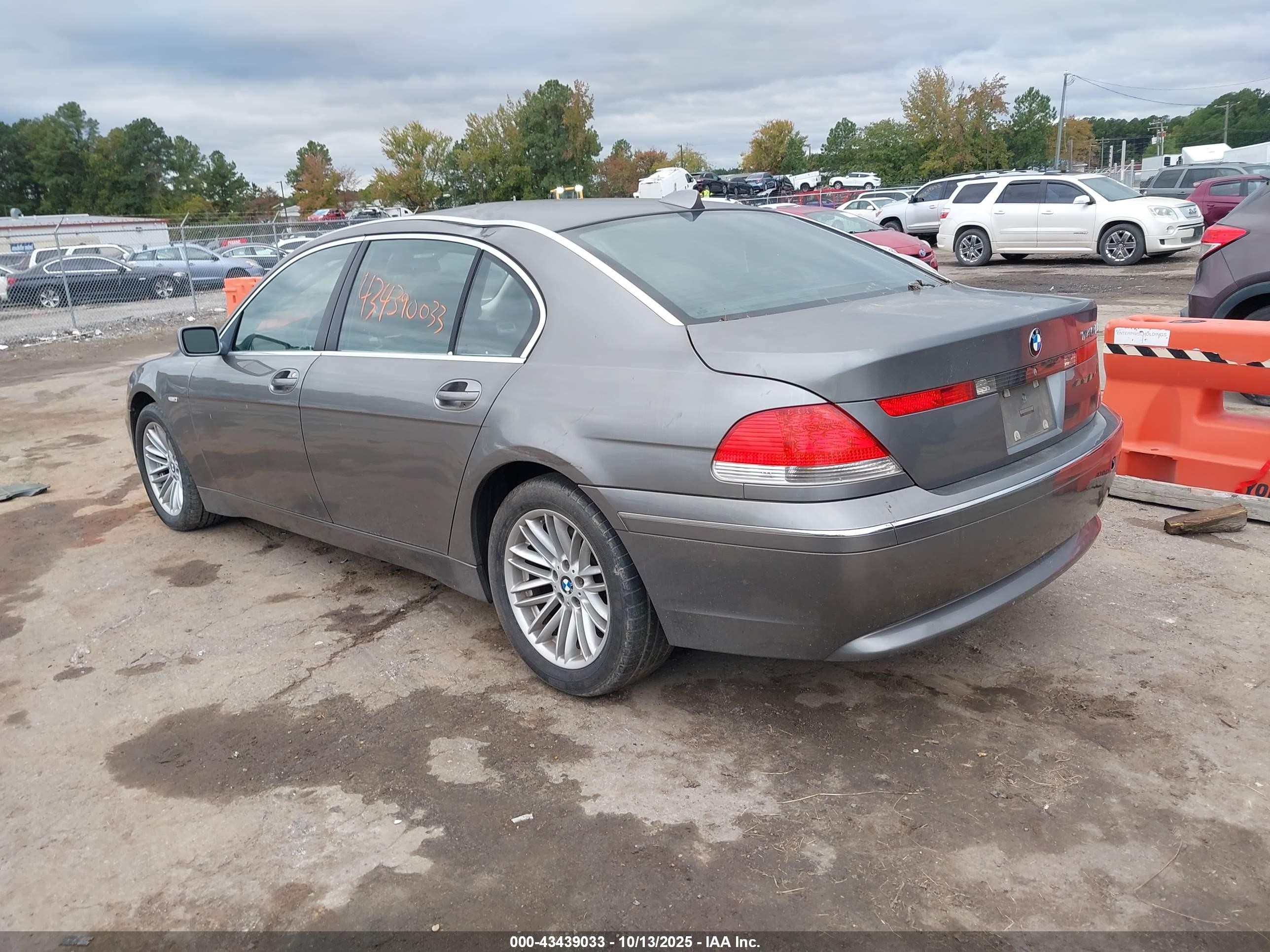 2004 Bmw 745li   Gray vin: WBAGN63594DS55915