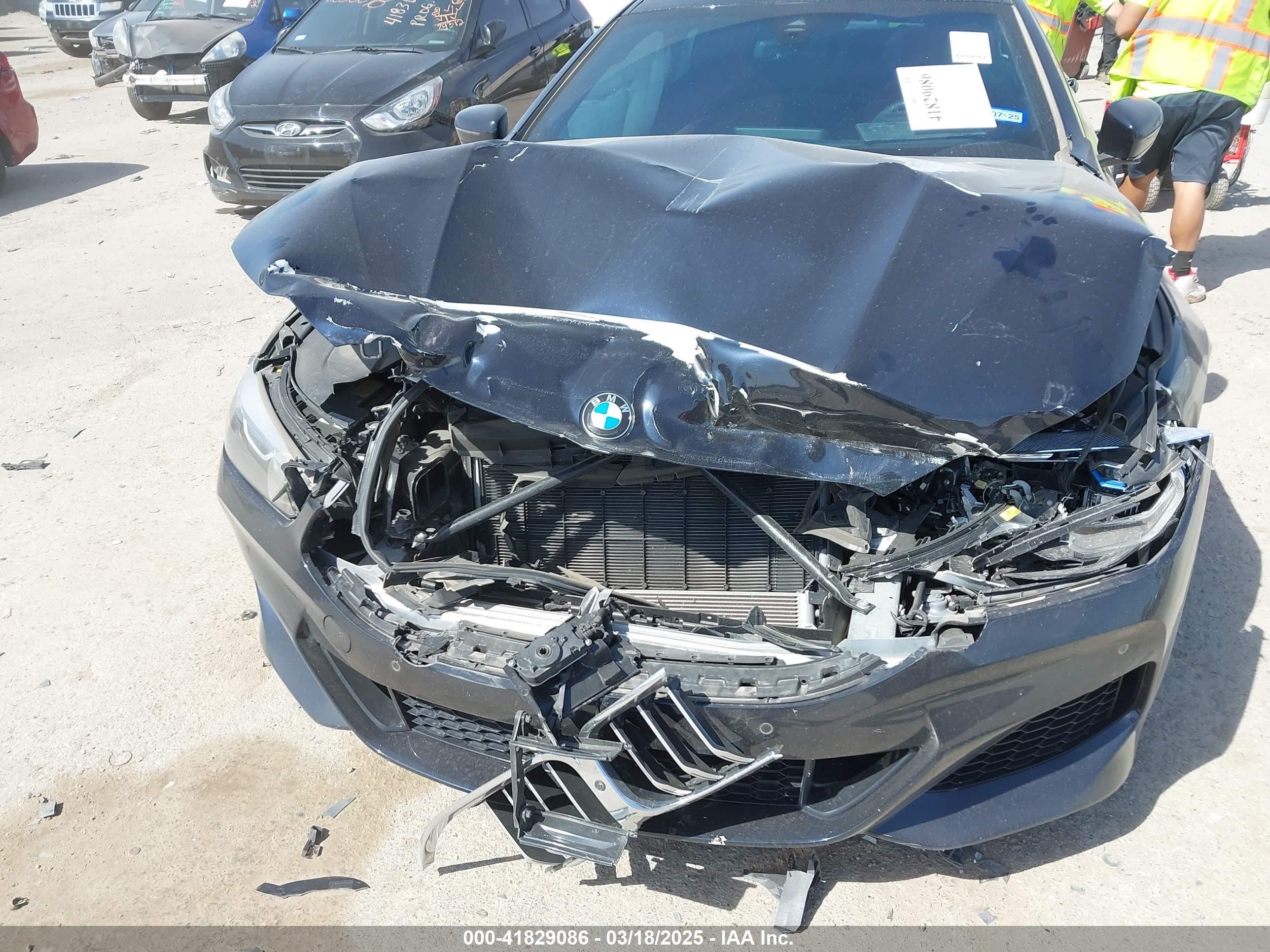 2022 Bmw 840 Gran Coupe I Black vin: WBAGV2C00NCJ11173