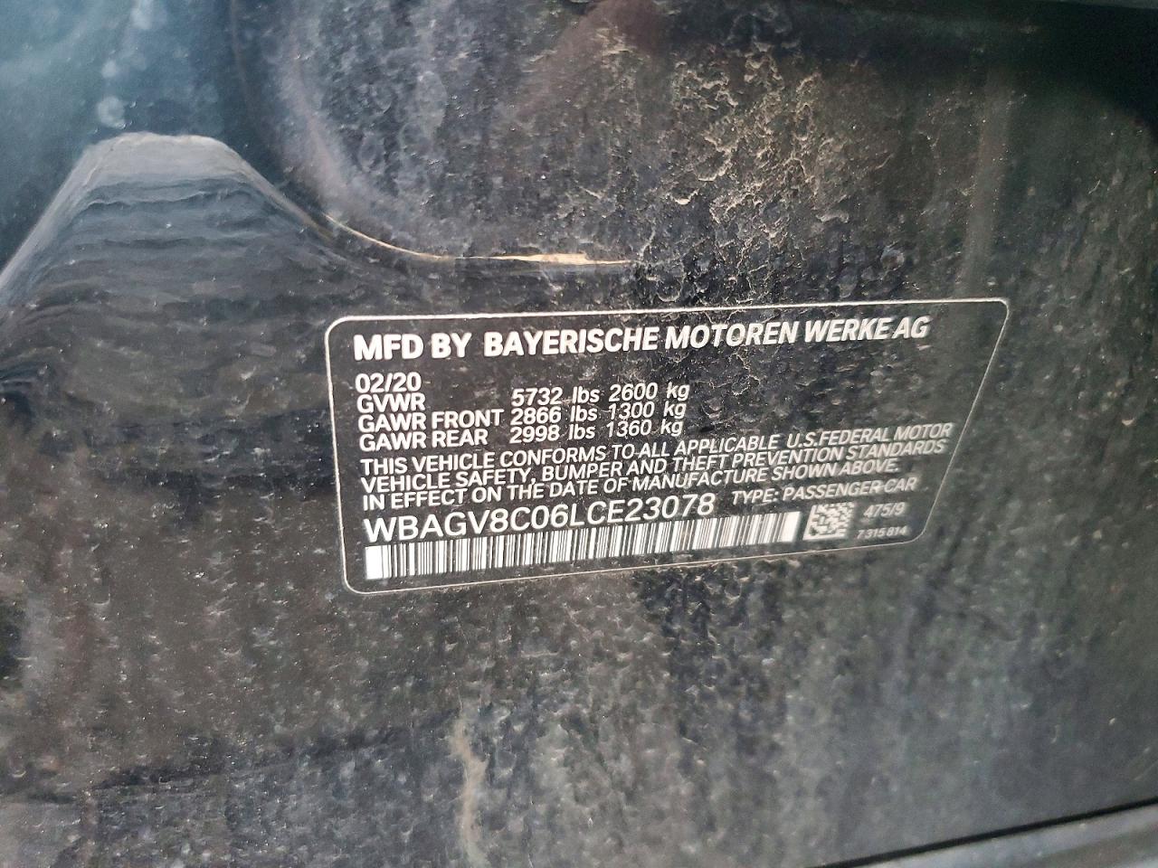 2020 Bmw M850xi Black vin: WBAGV8C06LCE23078