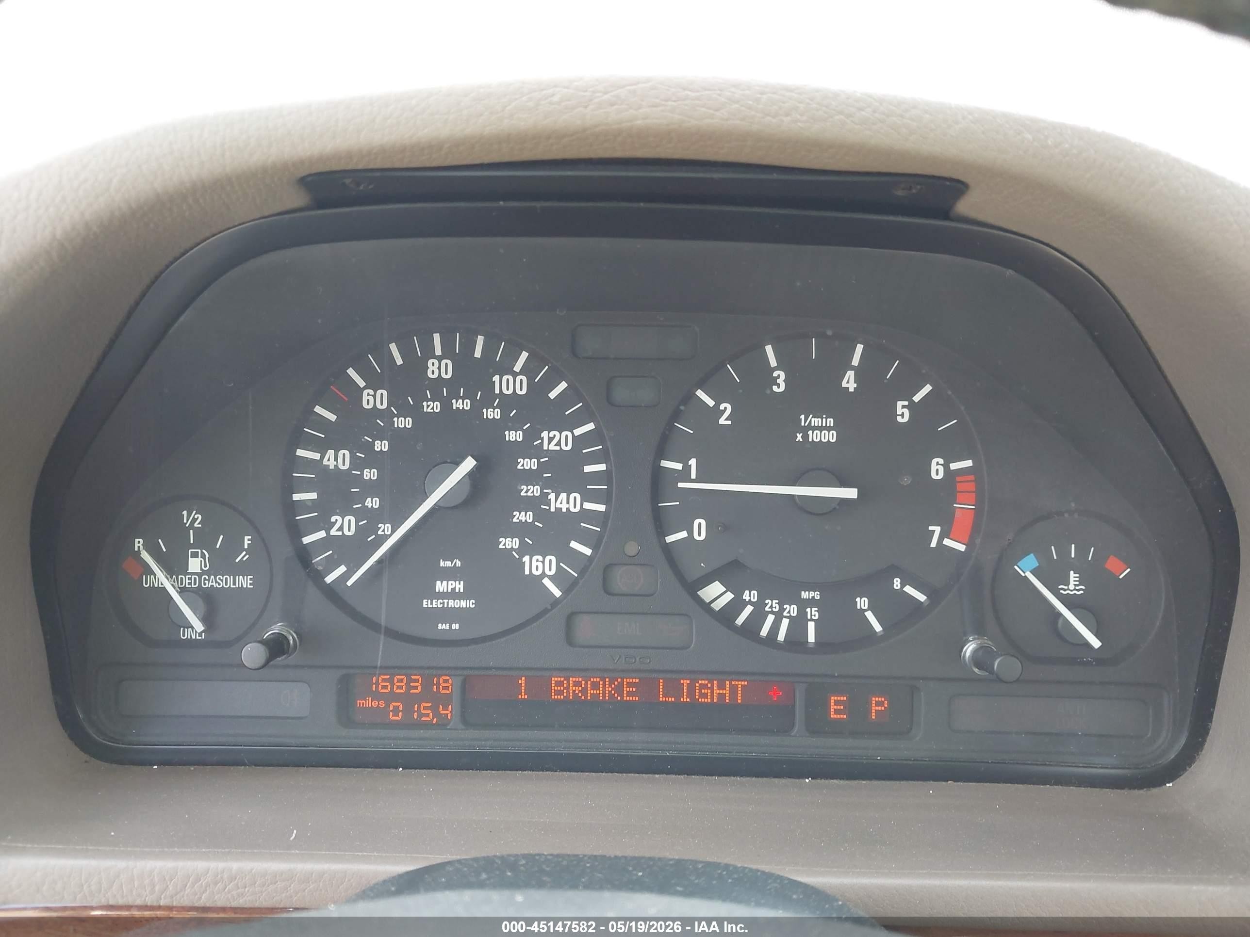1991 Bmw 535 I Automatic Brown vin: WBAHD231XMBF70587