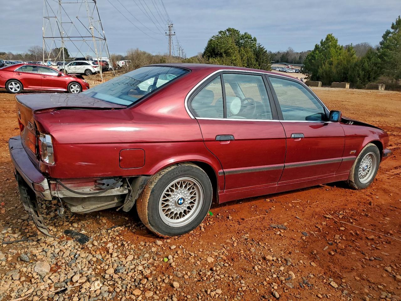 1995 Bmw 525 I Automatic Maroon vin: WBAHD6324SGK52929