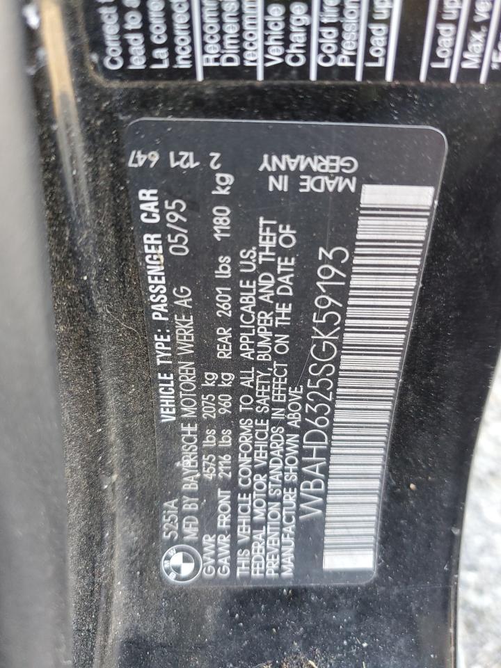 1995 Bmw 525 I Automatic   Black vin: WBAHD6325SGK59193