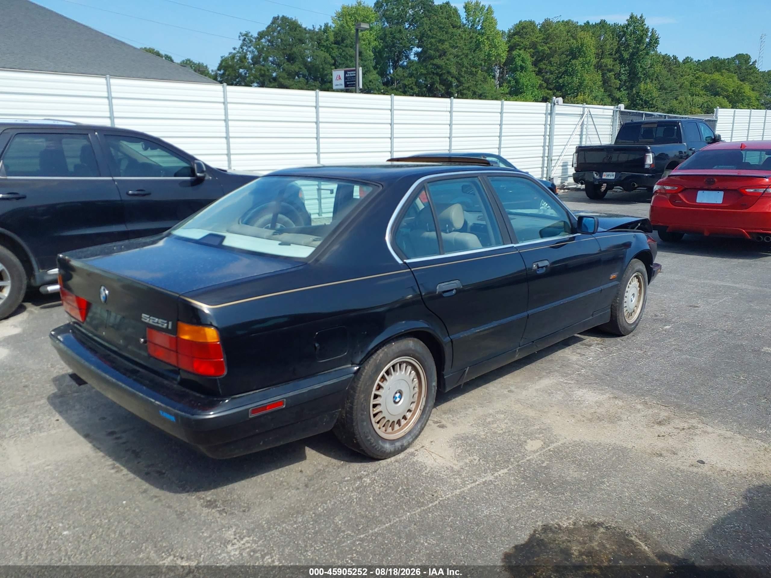 1995 Bmw 525 I Automatic Black vin: WBAHD6326SGK54889