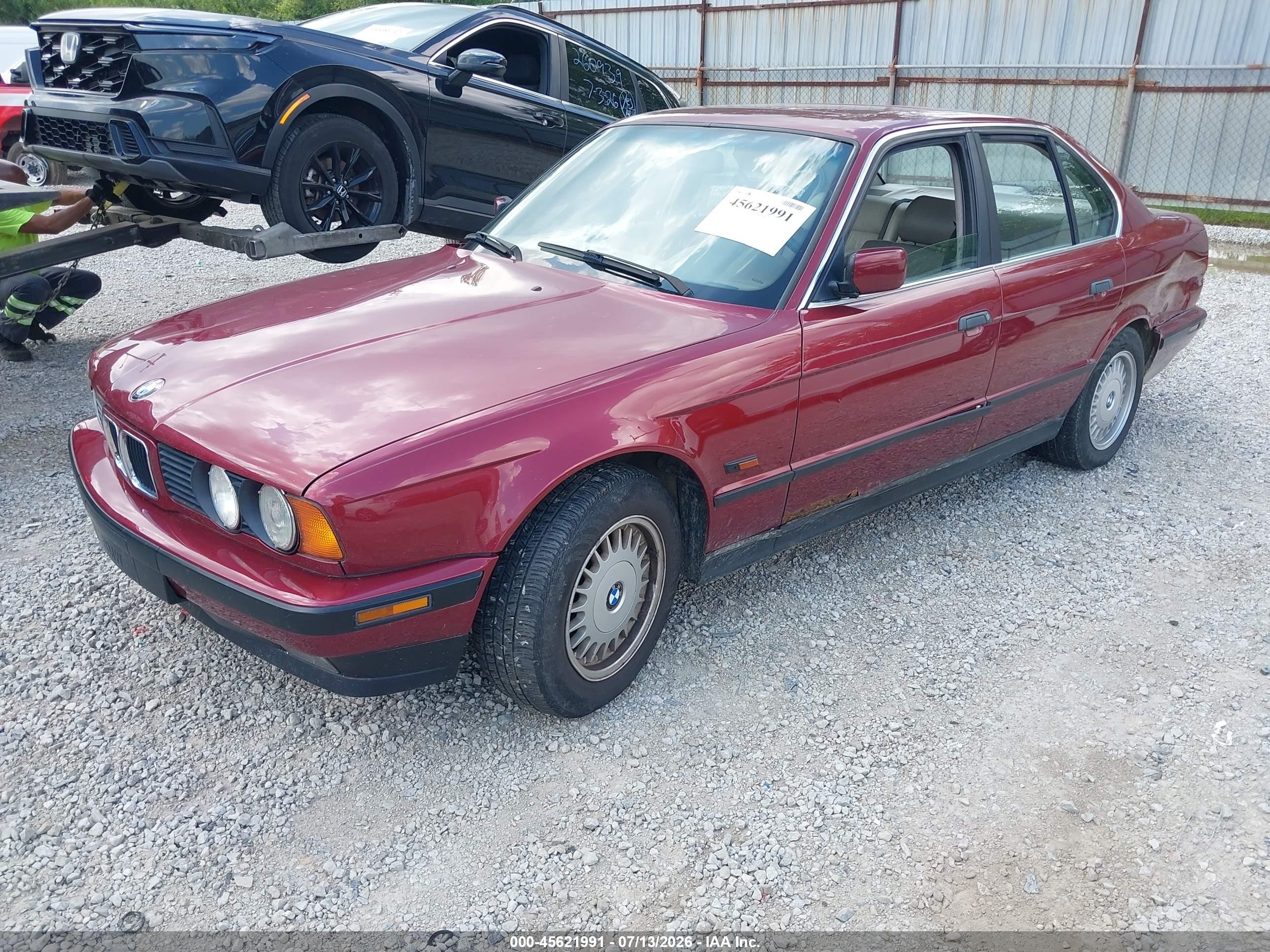 1994 Bmw 525 I Automatic Red vin: WBAHD6329RGK44996