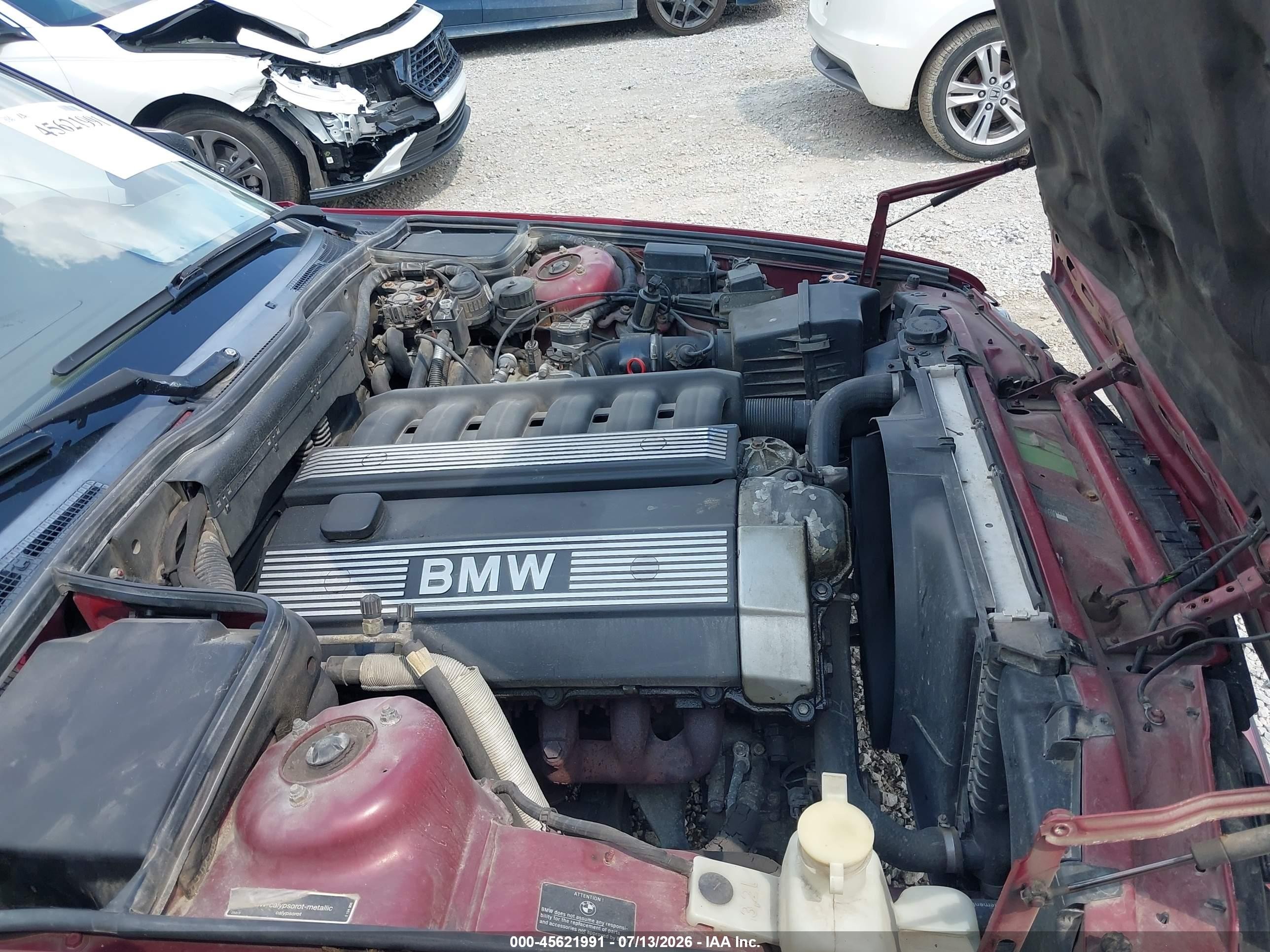 1994 Bmw 525 I Automatic Red vin: WBAHD6329RGK44996