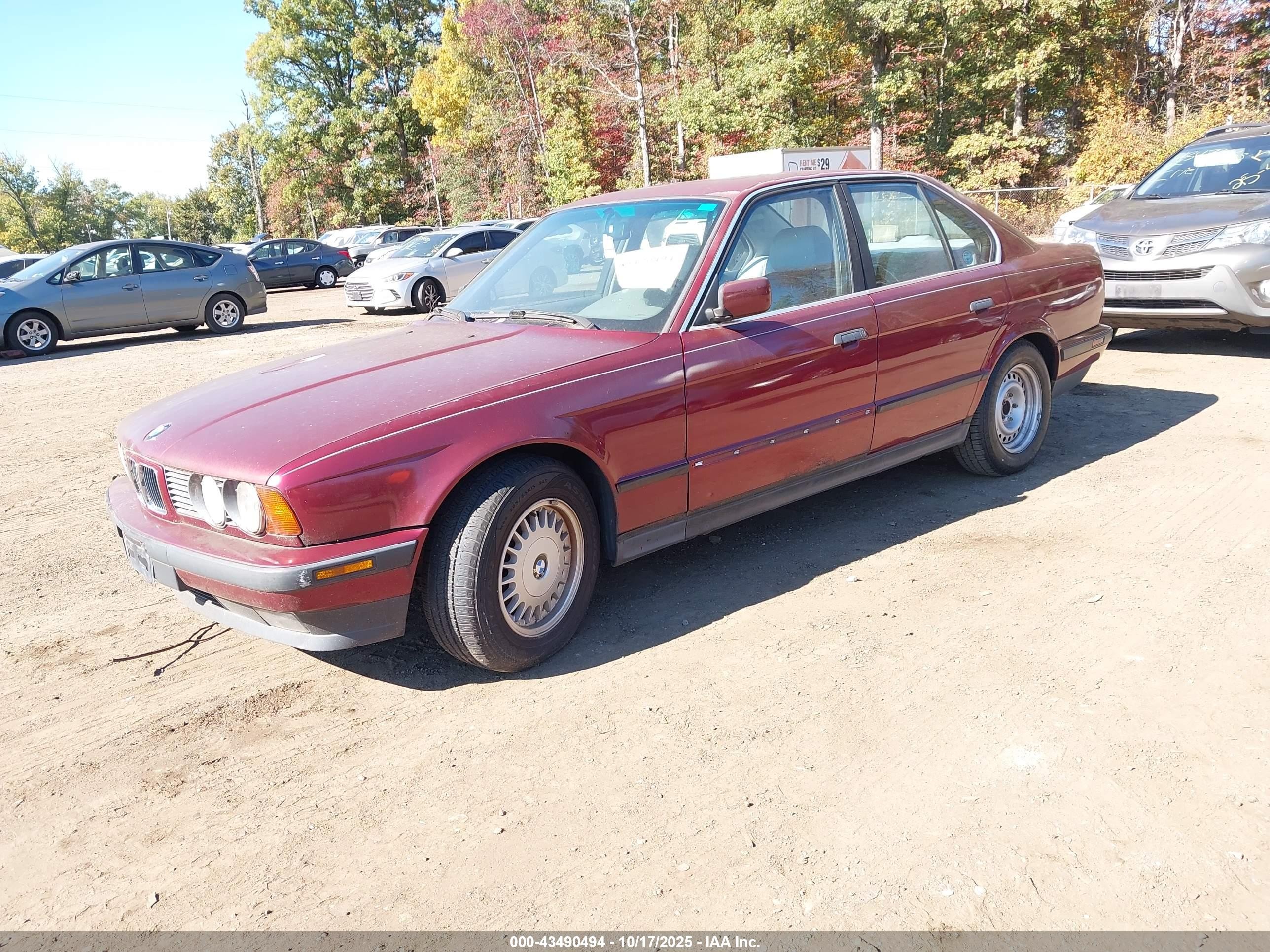 1994 Bmw 525 I Automatic Red vin: WBAHD632XRGK40875