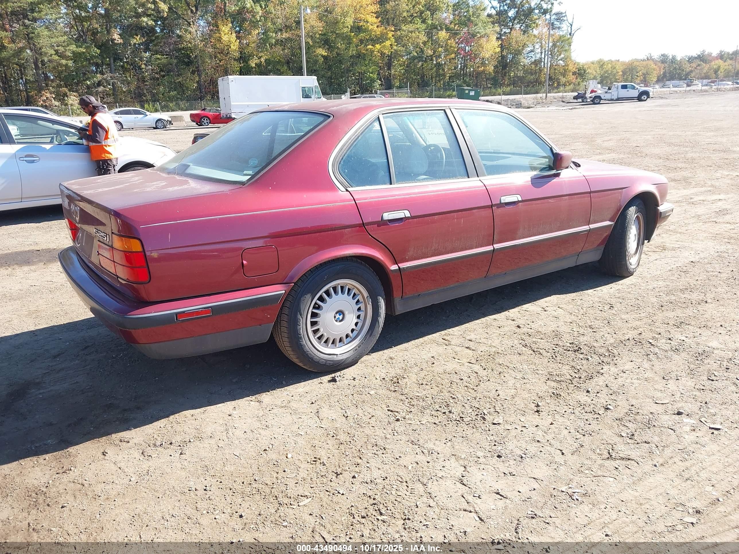 1994 Bmw 525 I Automatic Red vin: WBAHD632XRGK40875