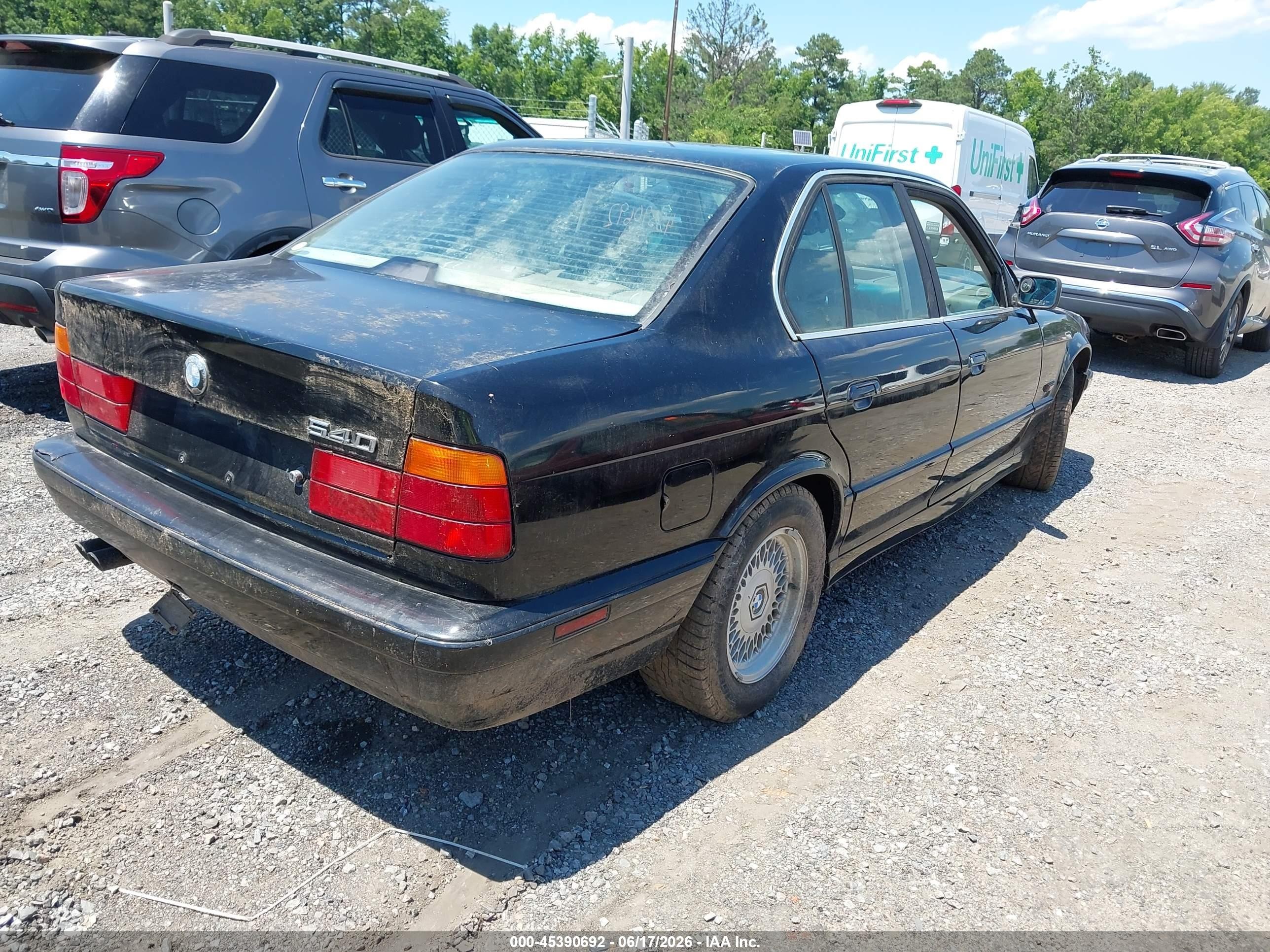 1995 Bmw 540 I Automatic Black vin: WBAHE6326SGF33064