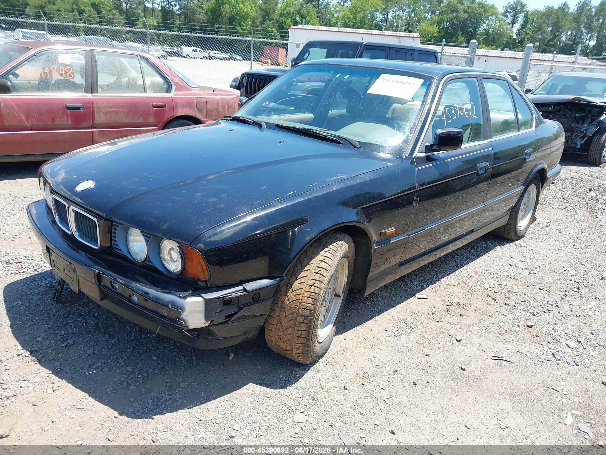 1995 Bmw 540 I Automatic Black vin: WBAHE6326SGF33064
