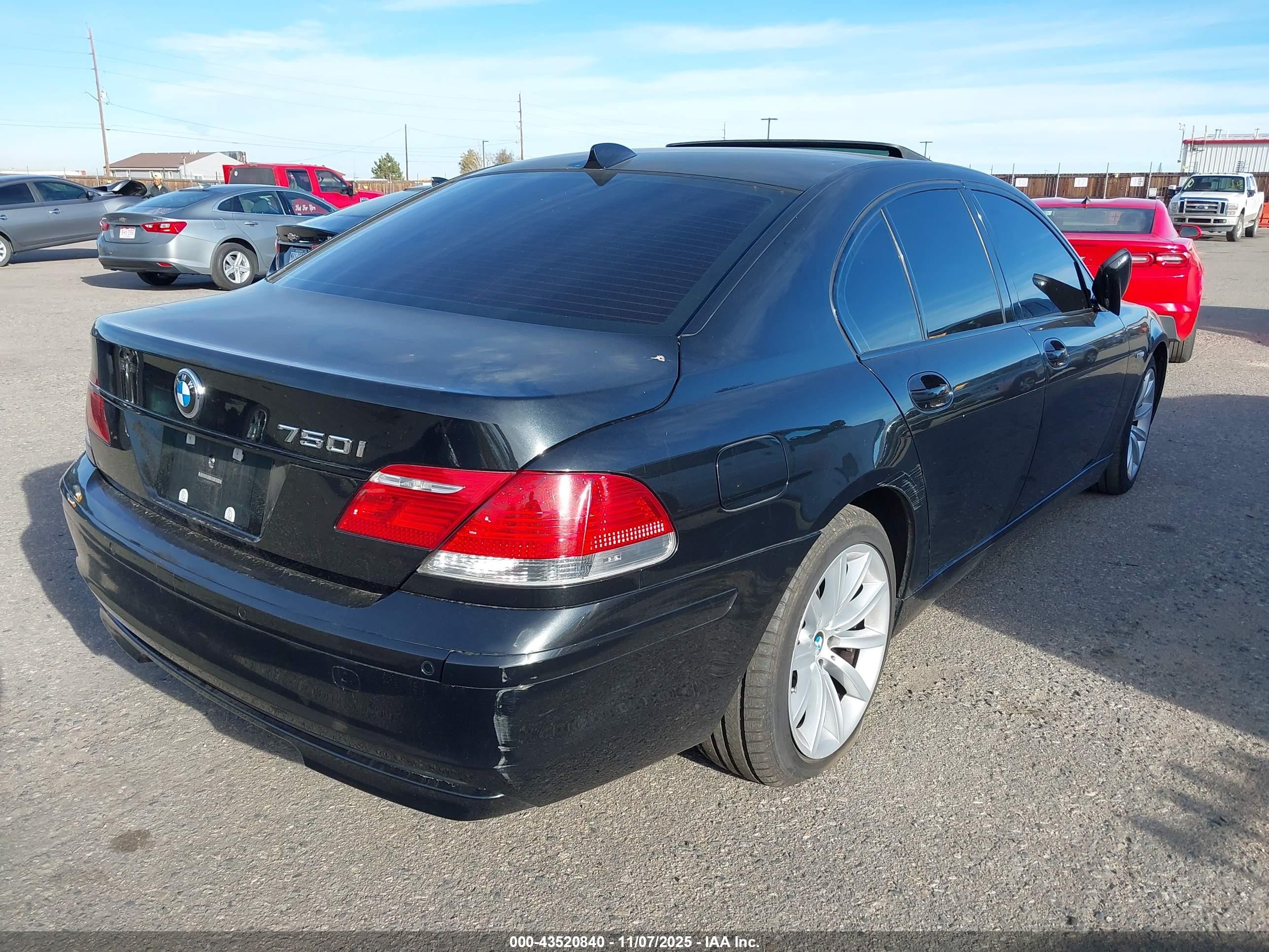 2007 Bmw 750i   Black vin: WBAHL83517DT10254