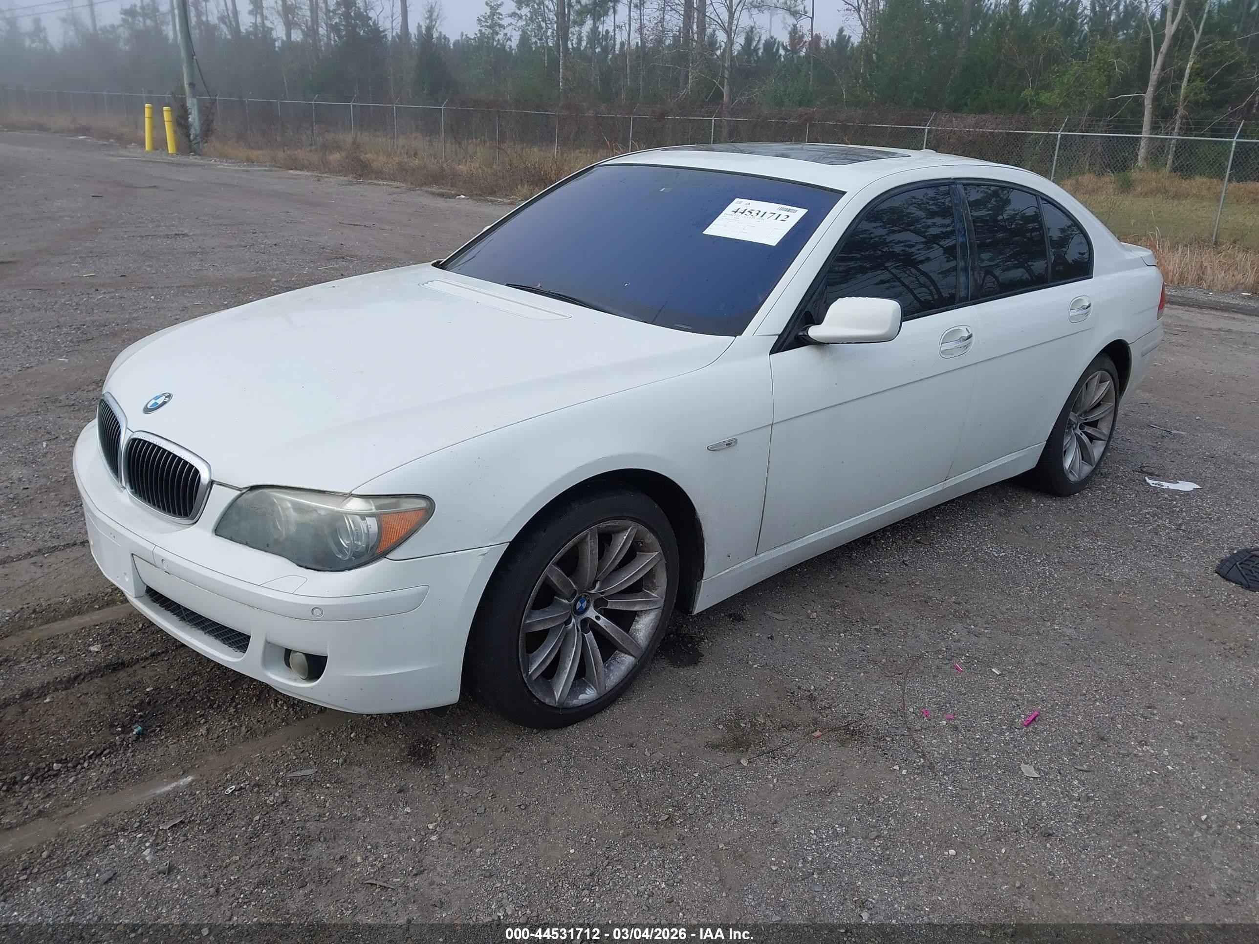 2007 Bmw 750i   White vin: WBAHL83517DT10271