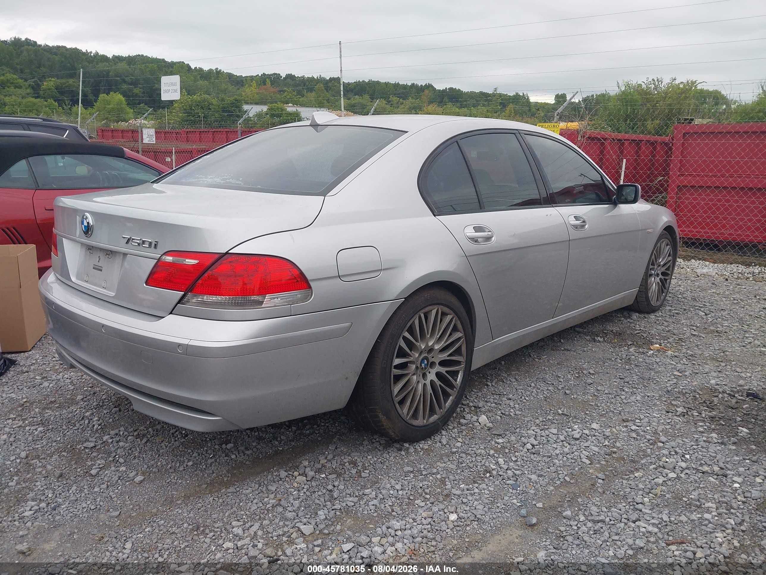 2007 Bmw 750i   Silver vin: WBAHL83517DT10920