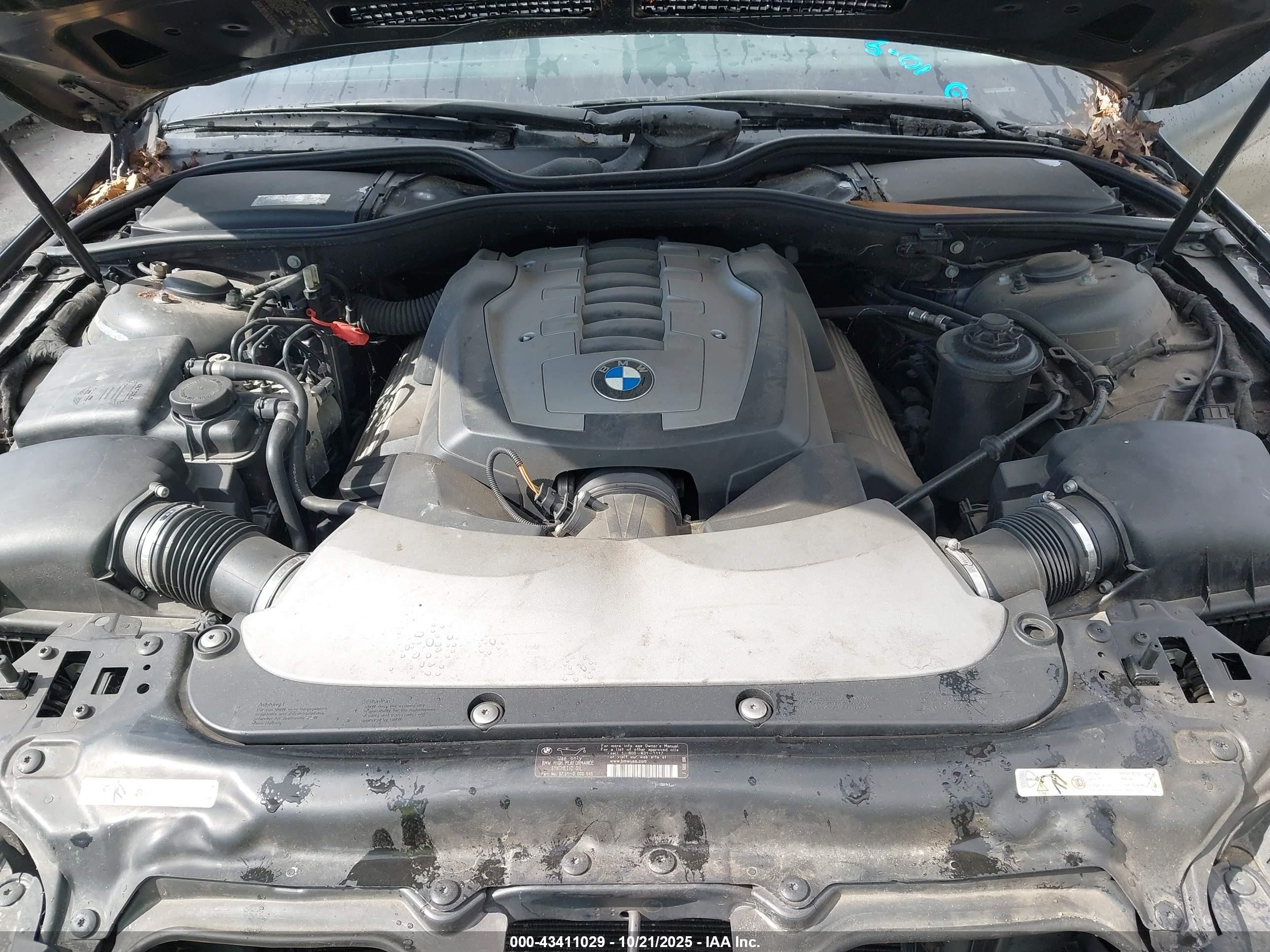 2007 Bmw 750i   Black vin: WBAHL83537DT09106
