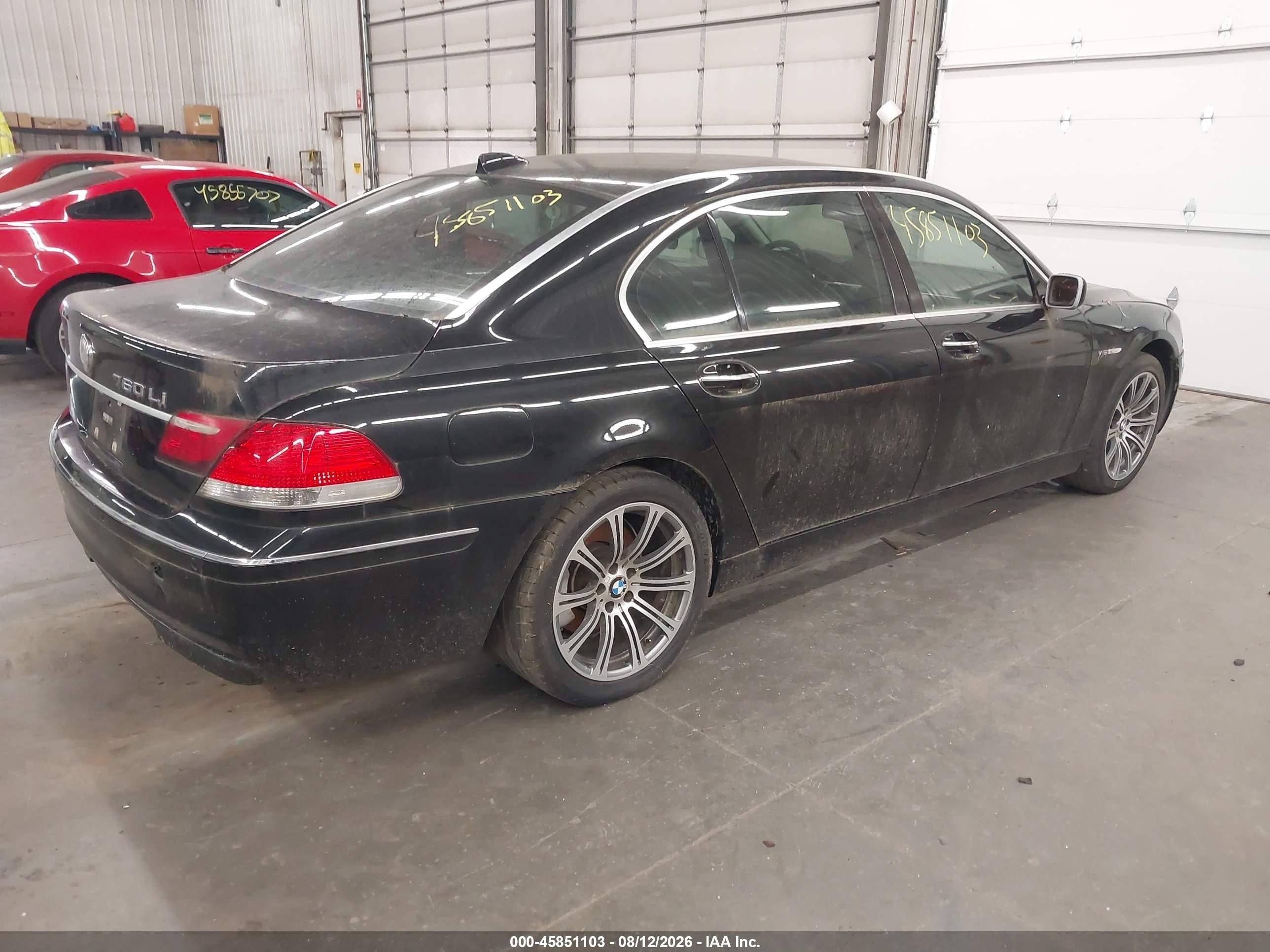 2006 Bmw 760li Black vin: WBAHN03576DD98451