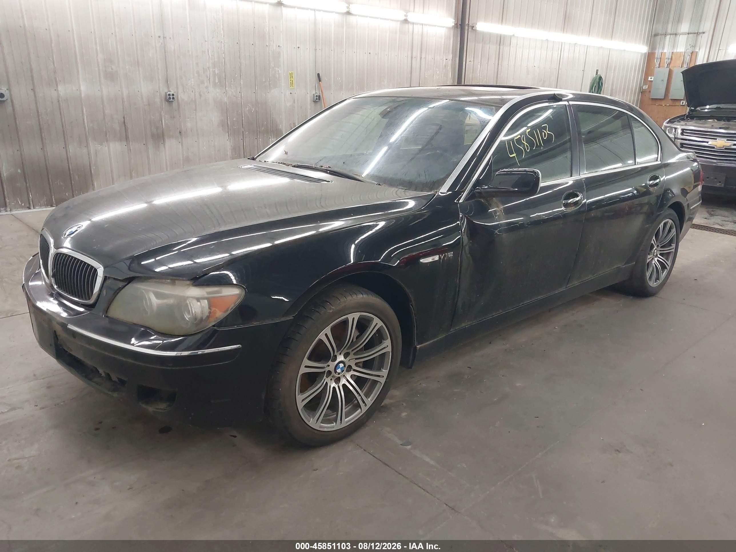 2006 Bmw 760li Black vin: WBAHN03576DD98451