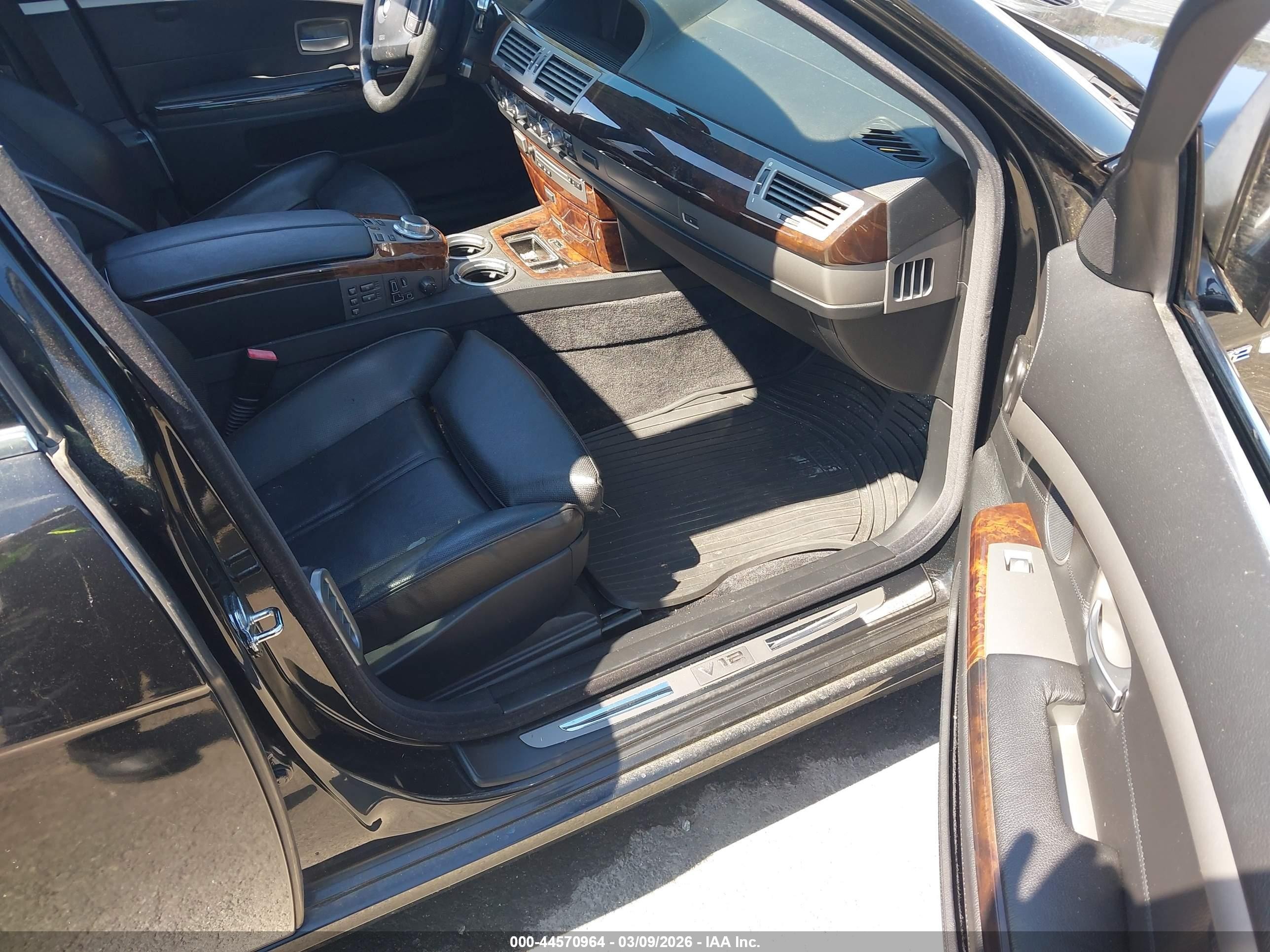 2007 Bmw 760li   Black vin: WBAHN03587DD98749