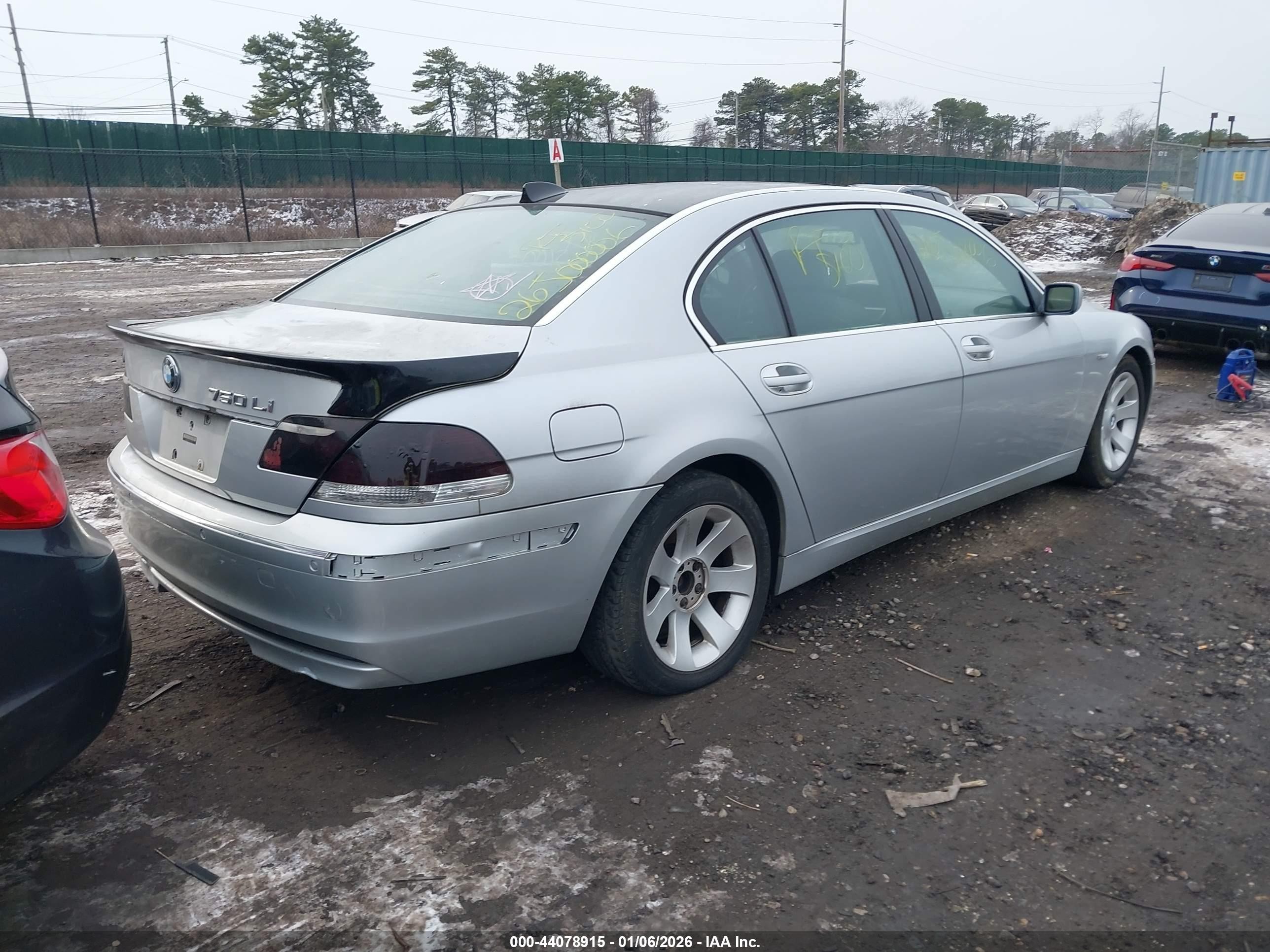 2006 Bmw 750li   Серебряный vin: WBAHN83506DT27703