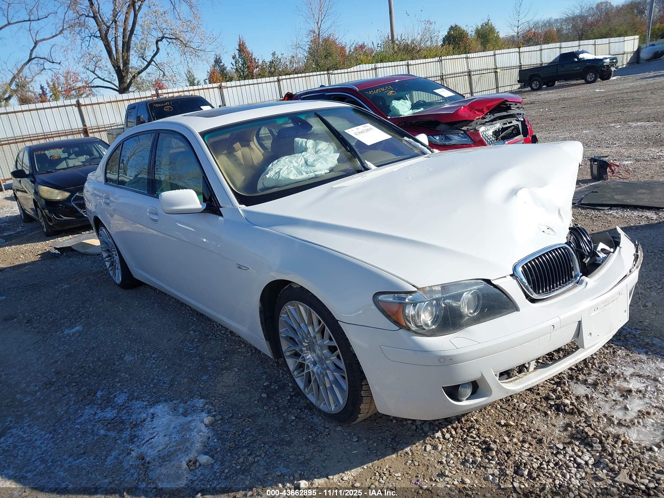 2008 Bmw 750li   White vin: WBAHN83508DT85829