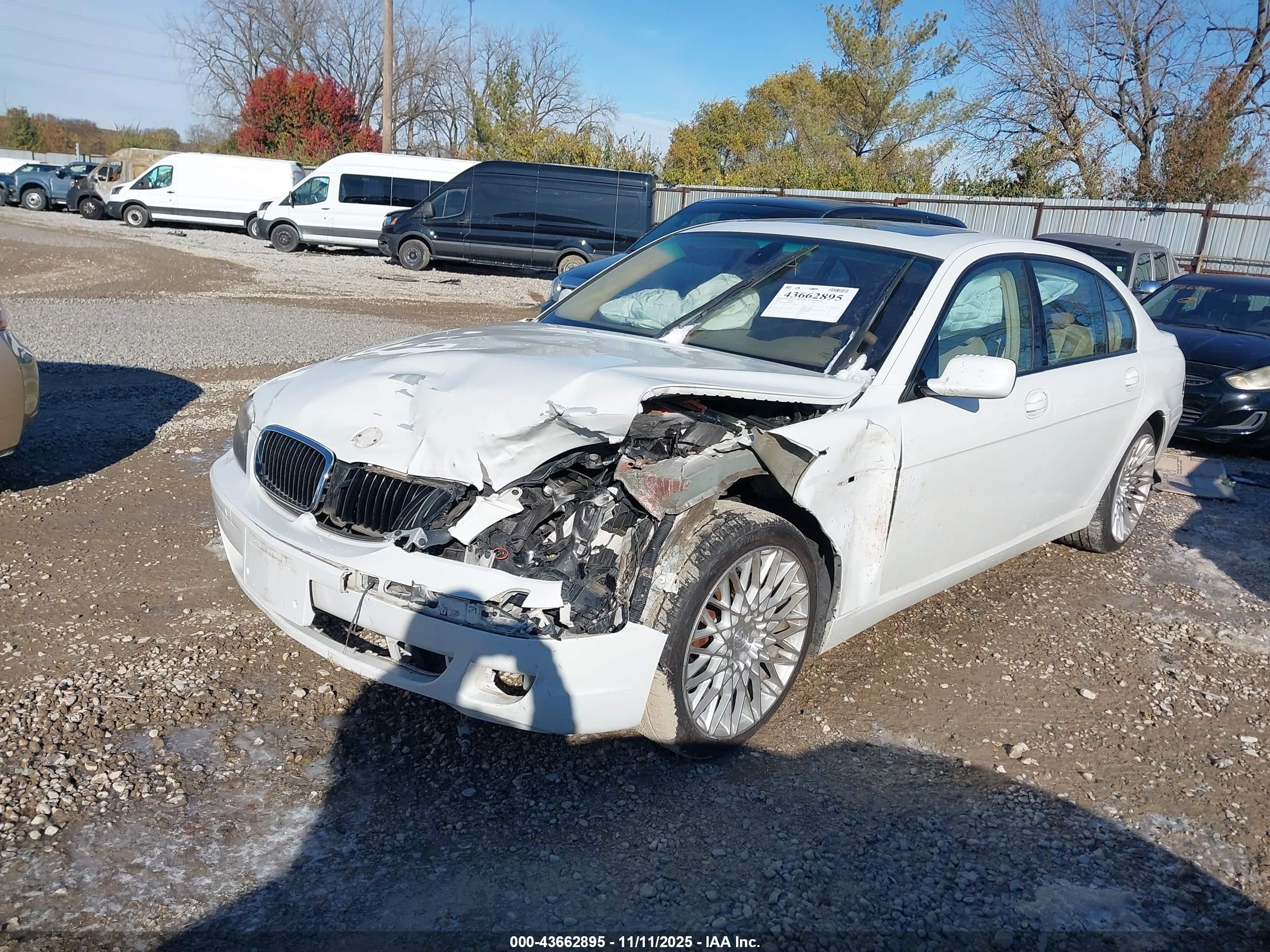 2008 Bmw 750li   White vin: WBAHN83508DT85829