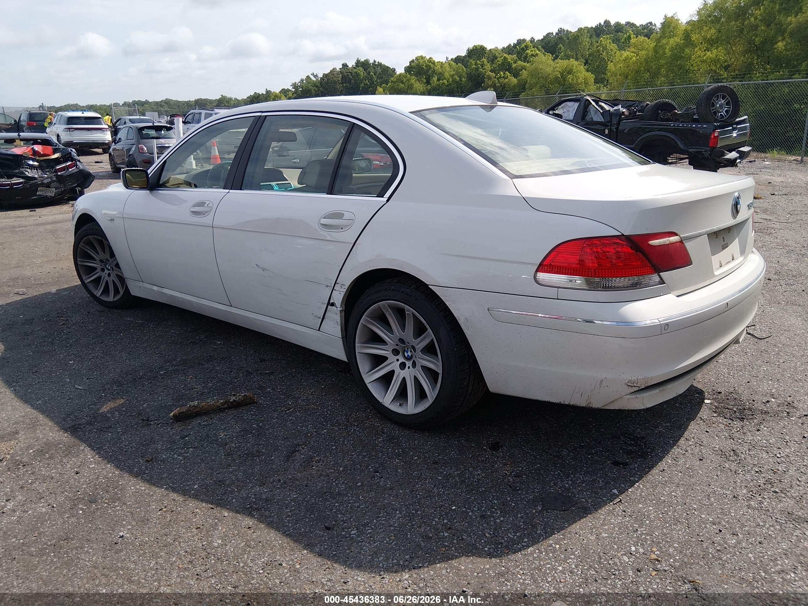 2006 Bmw 750li   White vin: WBAHN83516DT62671