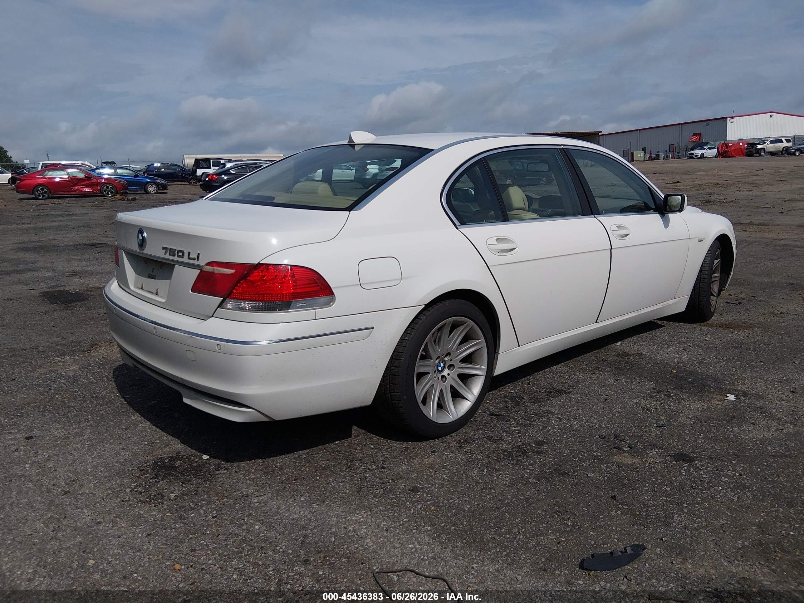 2006 Bmw 750li   White vin: WBAHN83516DT62671