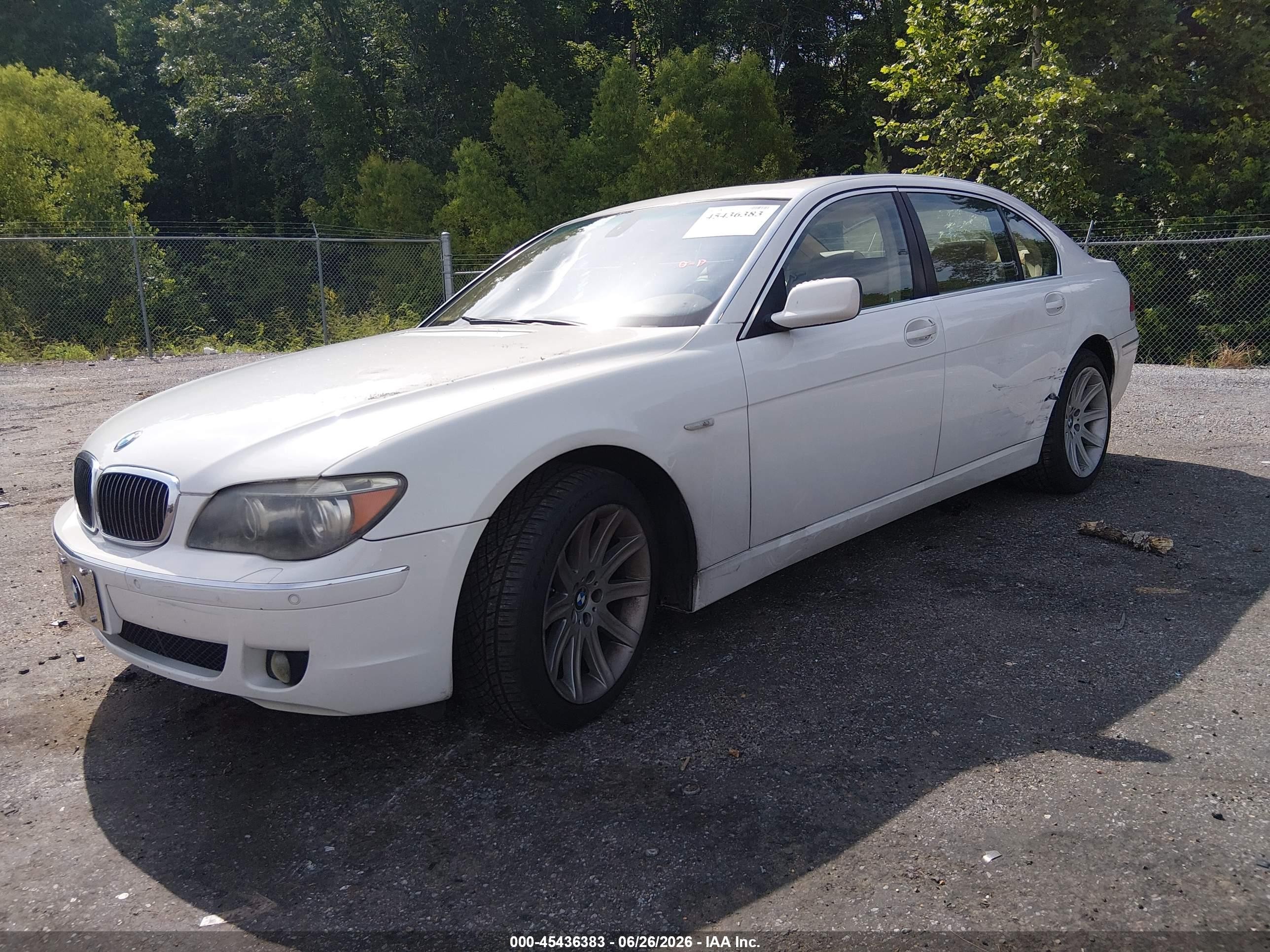 2006 Bmw 750li   White vin: WBAHN83516DT62671