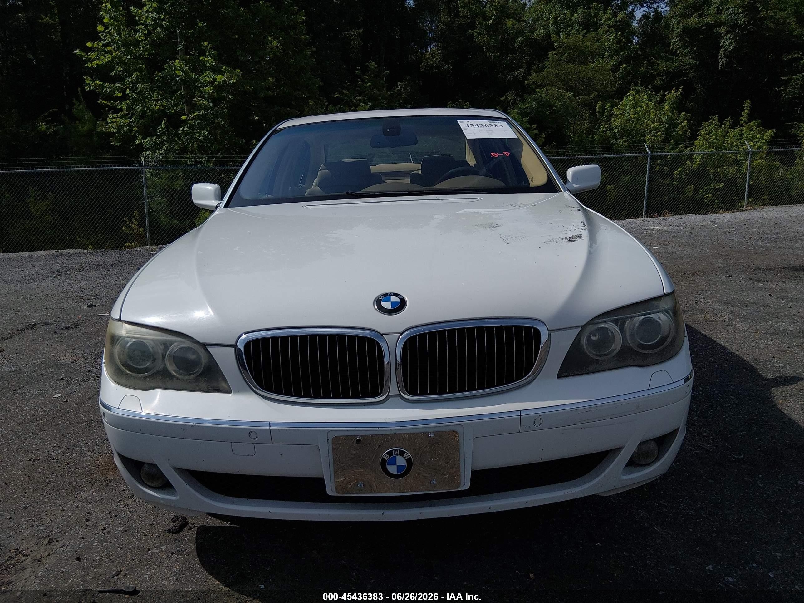2006 Bmw 750li   White vin: WBAHN83516DT62671