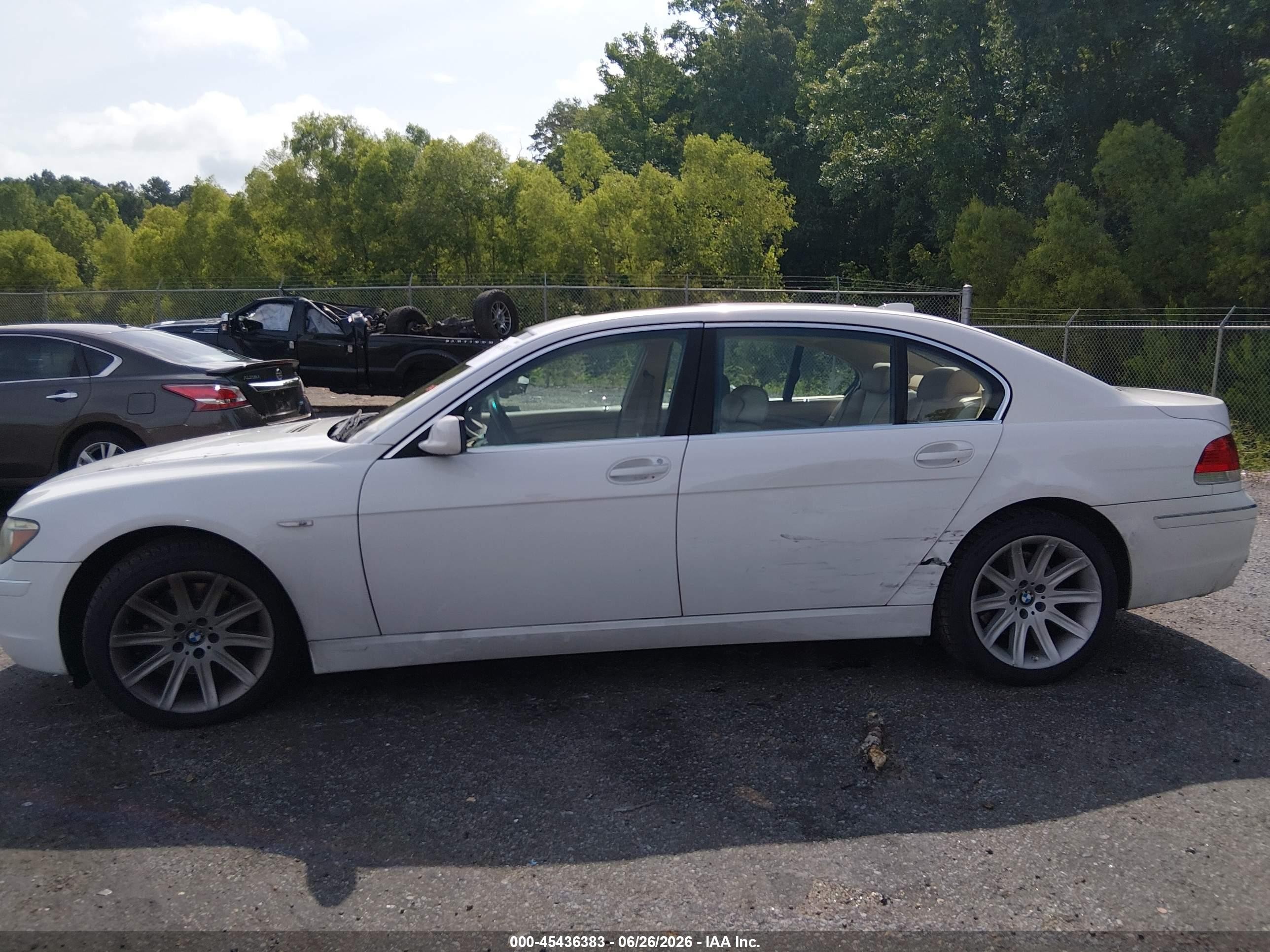 2006 Bmw 750li   White vin: WBAHN83516DT62671