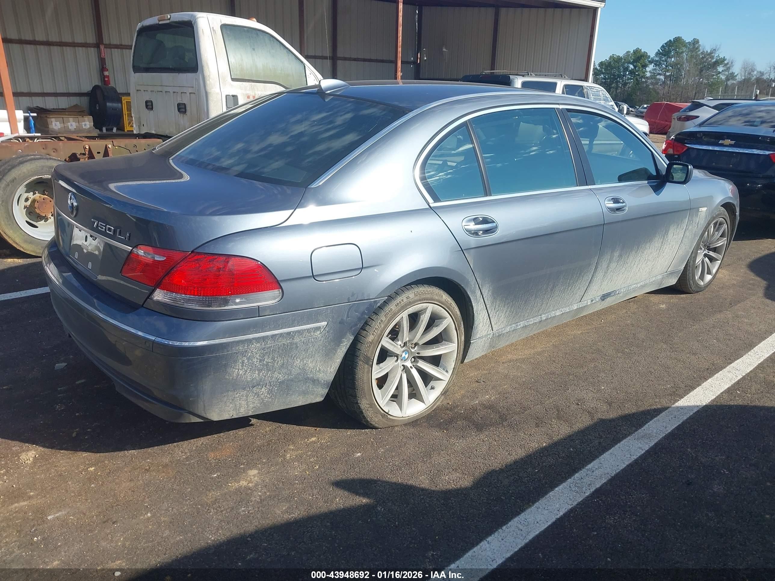 2007 Bmw 750li   Blue vin: WBAHN83517DT73980