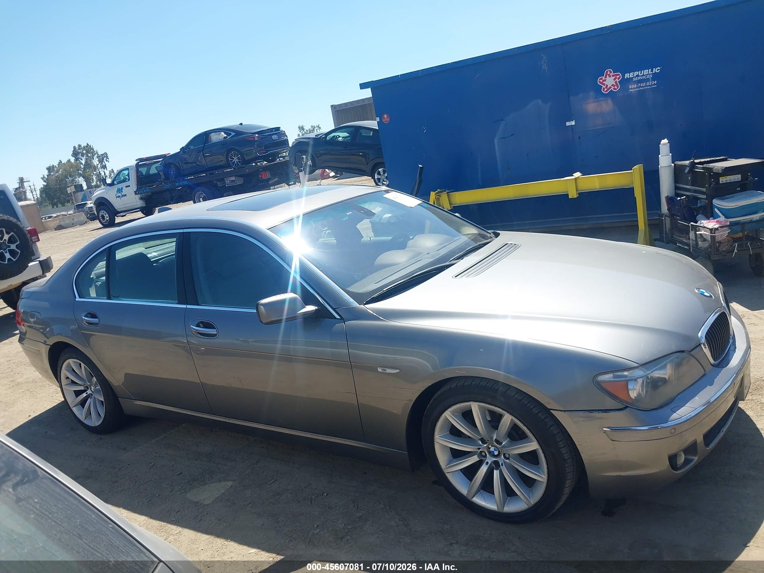 2007 Bmw 750li   Gray vin: WBAHN83517DT76118