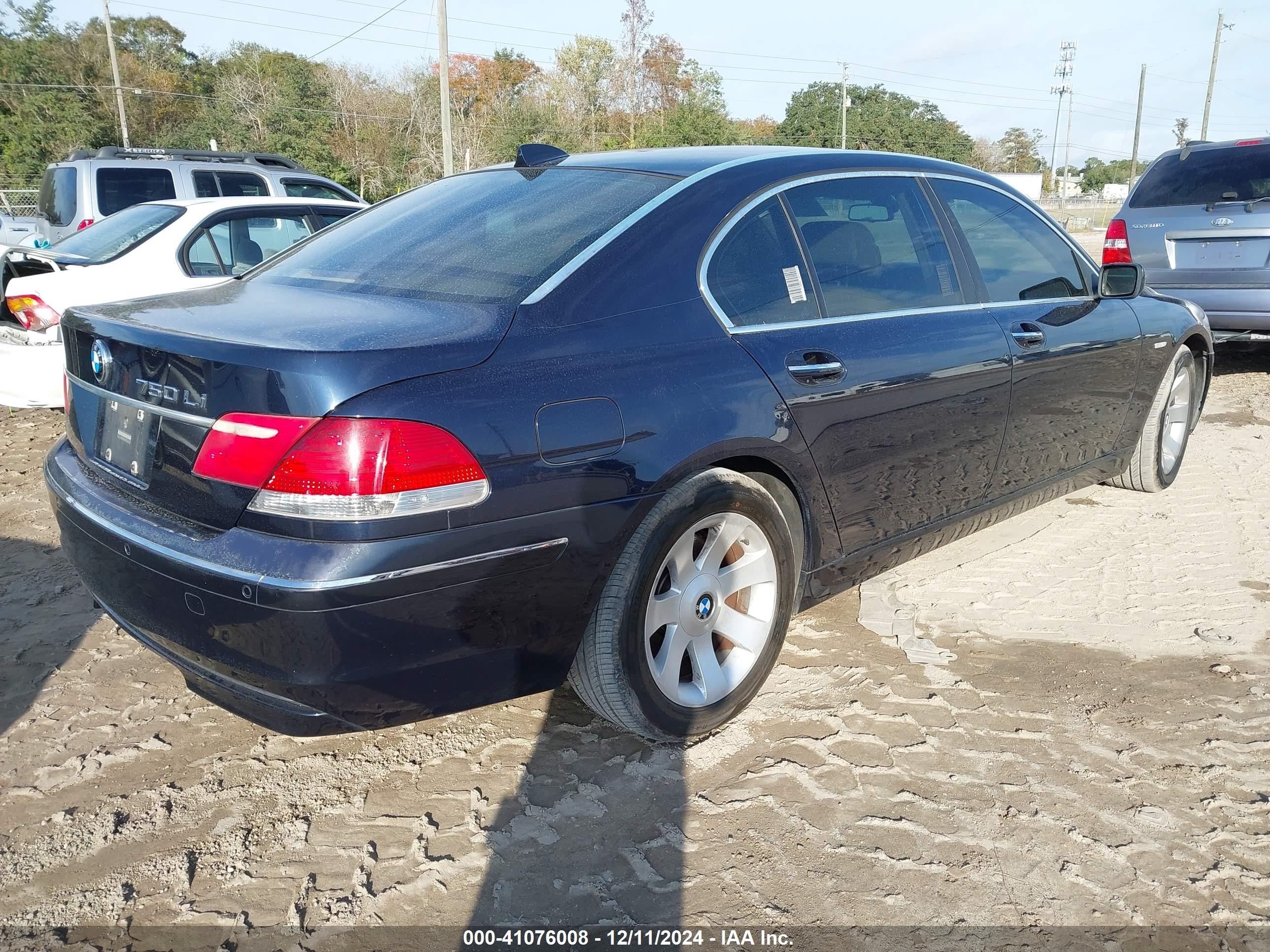2007 Bmw 750li   Синий vin: WBAHN83517DT76507