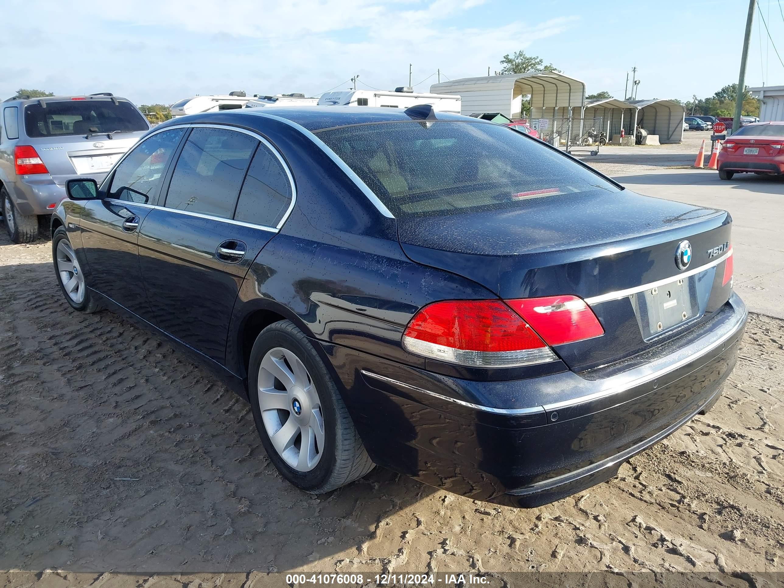 2007 Bmw 750li   Синий vin: WBAHN83517DT76507