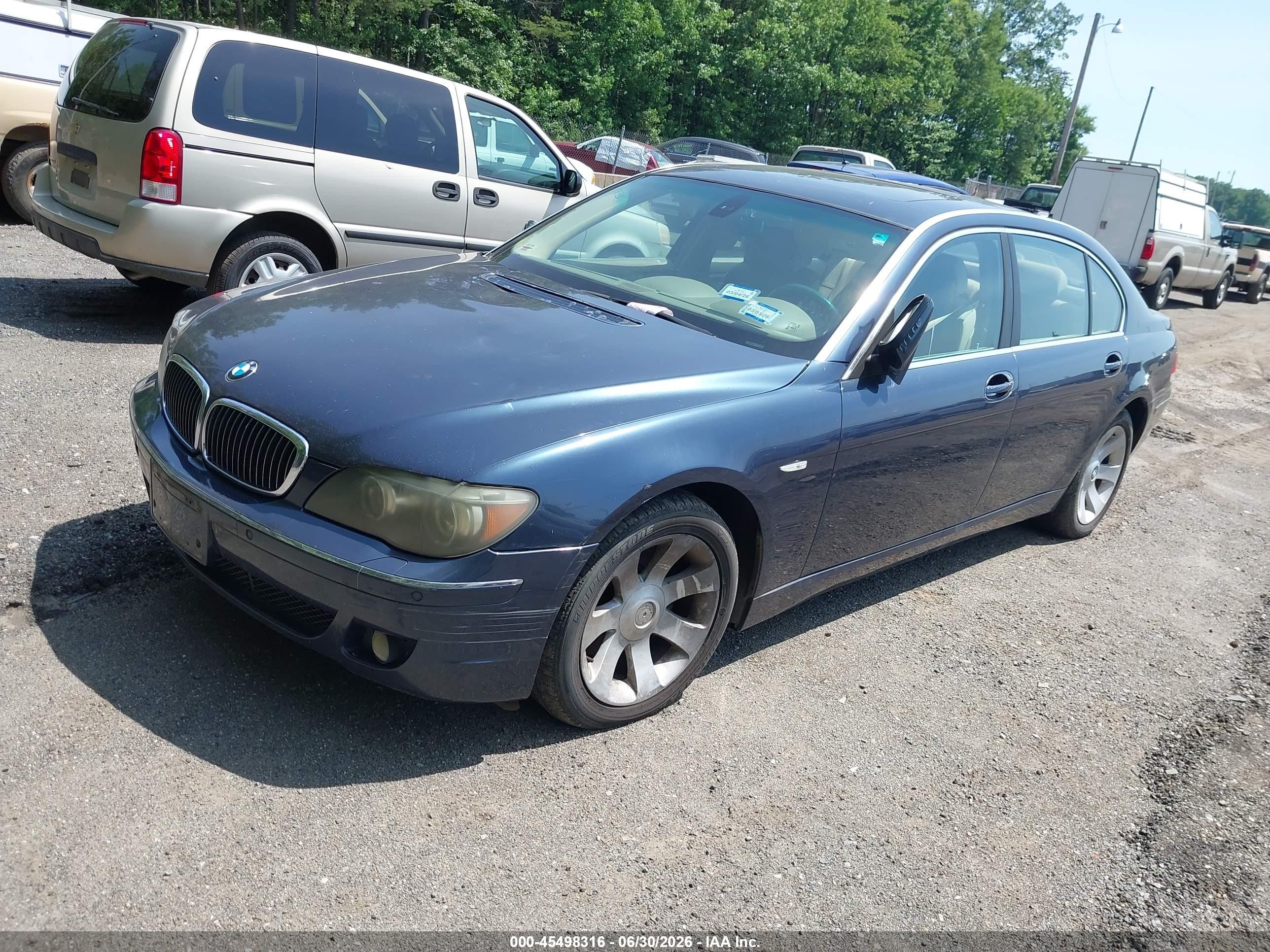 2006 Bmw 750 Li Blue vin: WBAHN83536DT26836